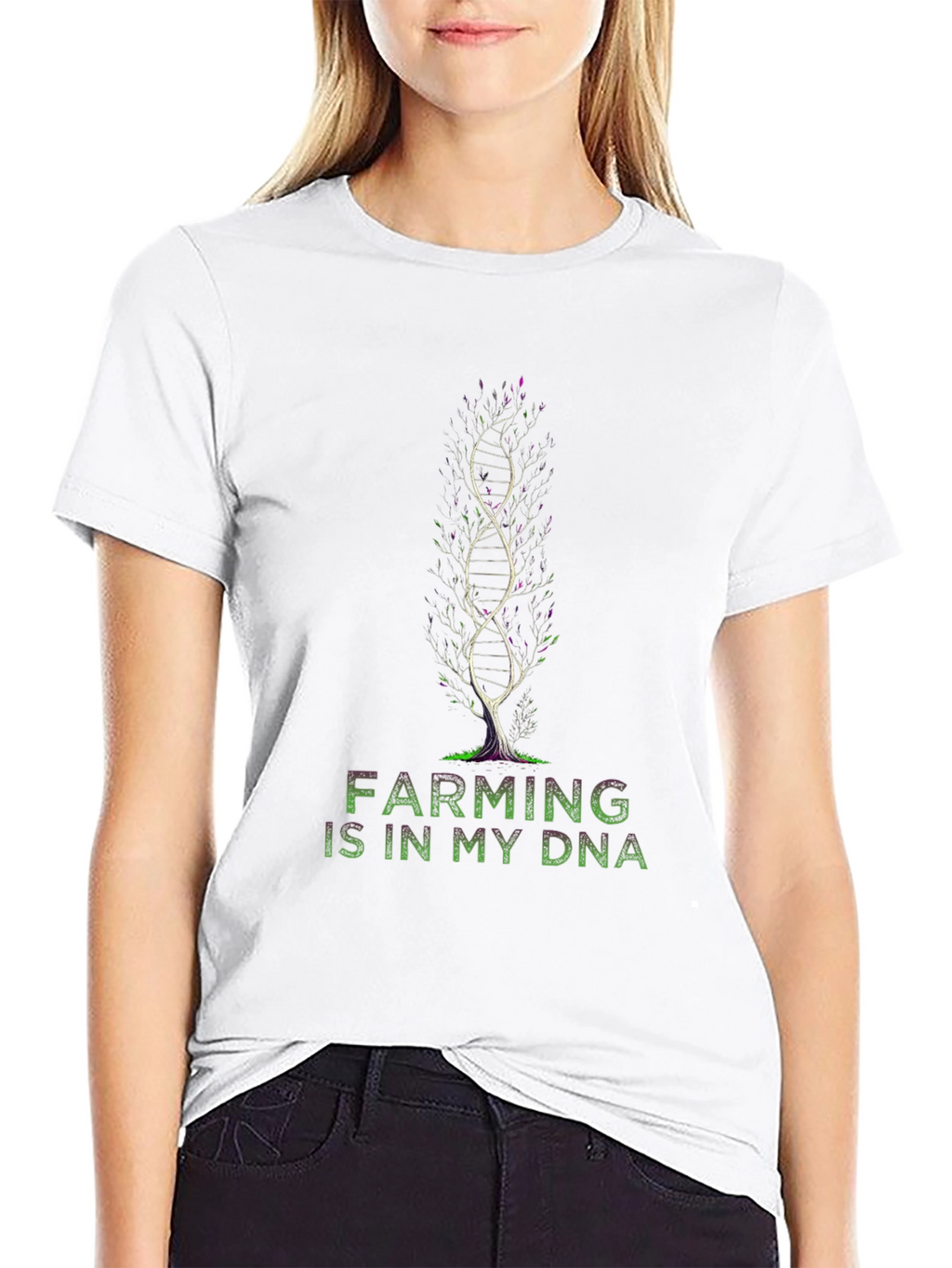 Farming DNA Graphic Tee - Black Cotton Blend