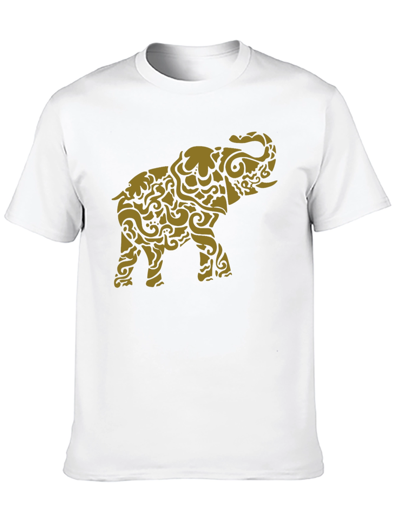 Stylish Elephant Graphic Tee - Black