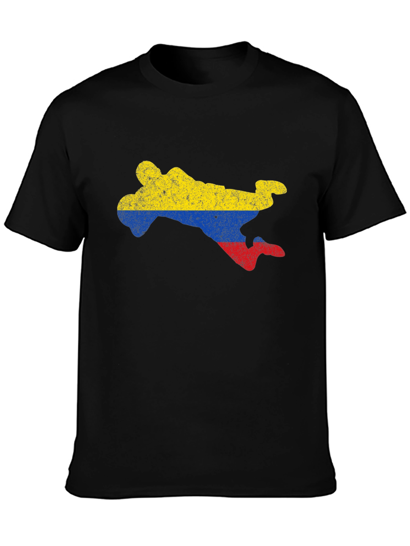 Colombia Flag Silhouette Black T-Shirt