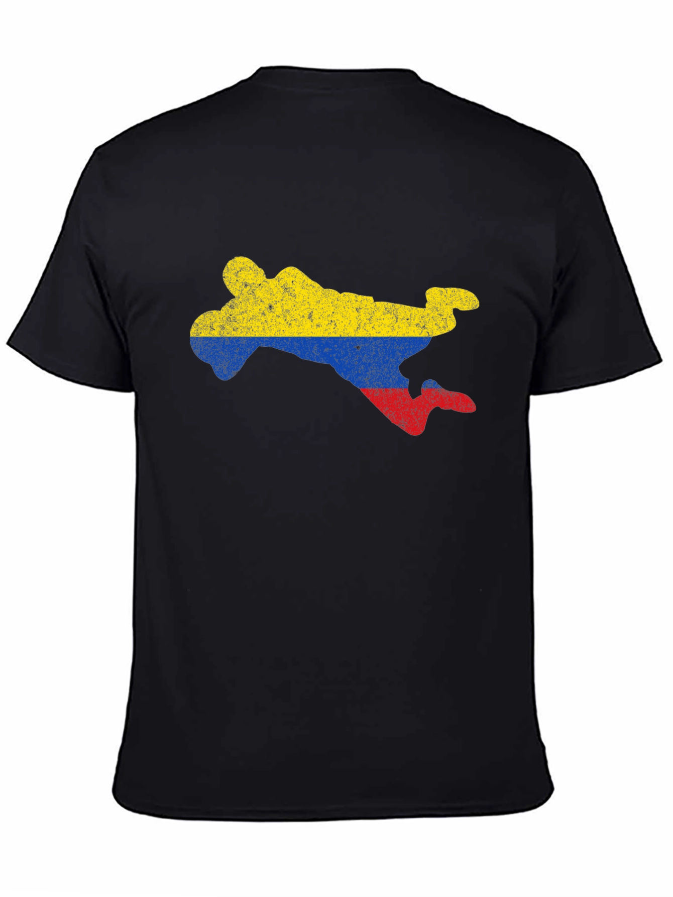 Colombia Flag Silhouette Black T-Shirt