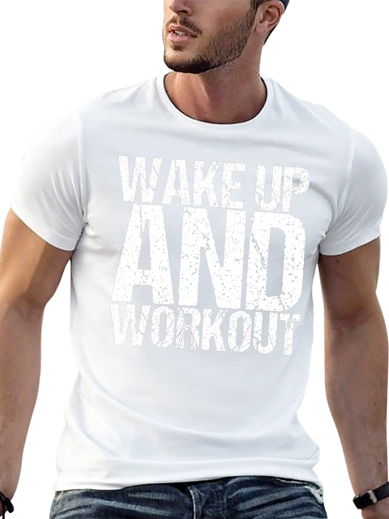 Wake Up and Workout Graphic Tee - Black