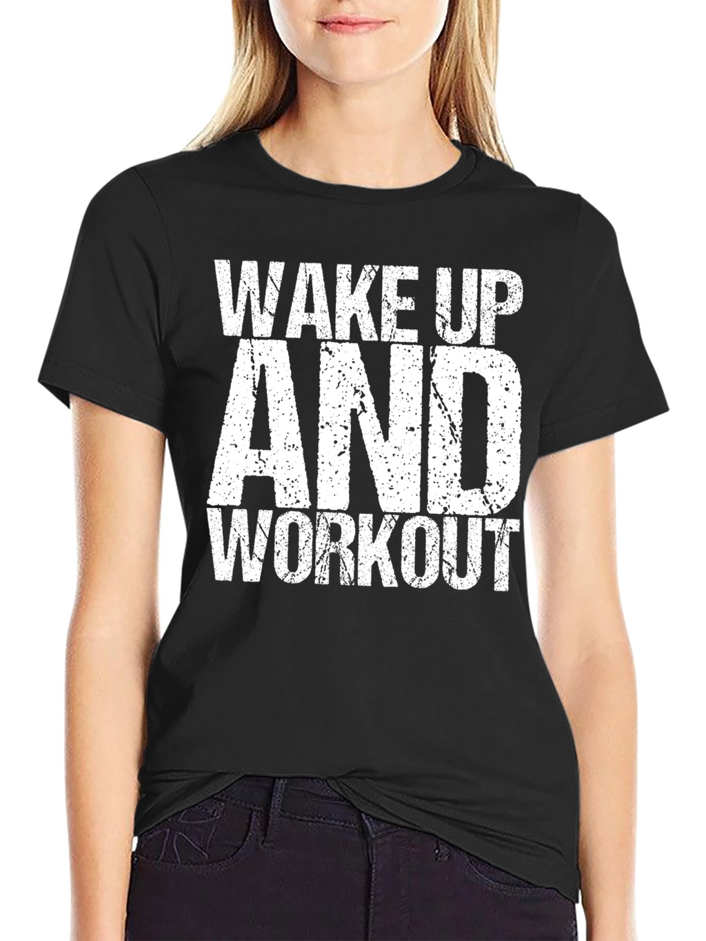 Wake Up and Workout Graphic Tee - Black