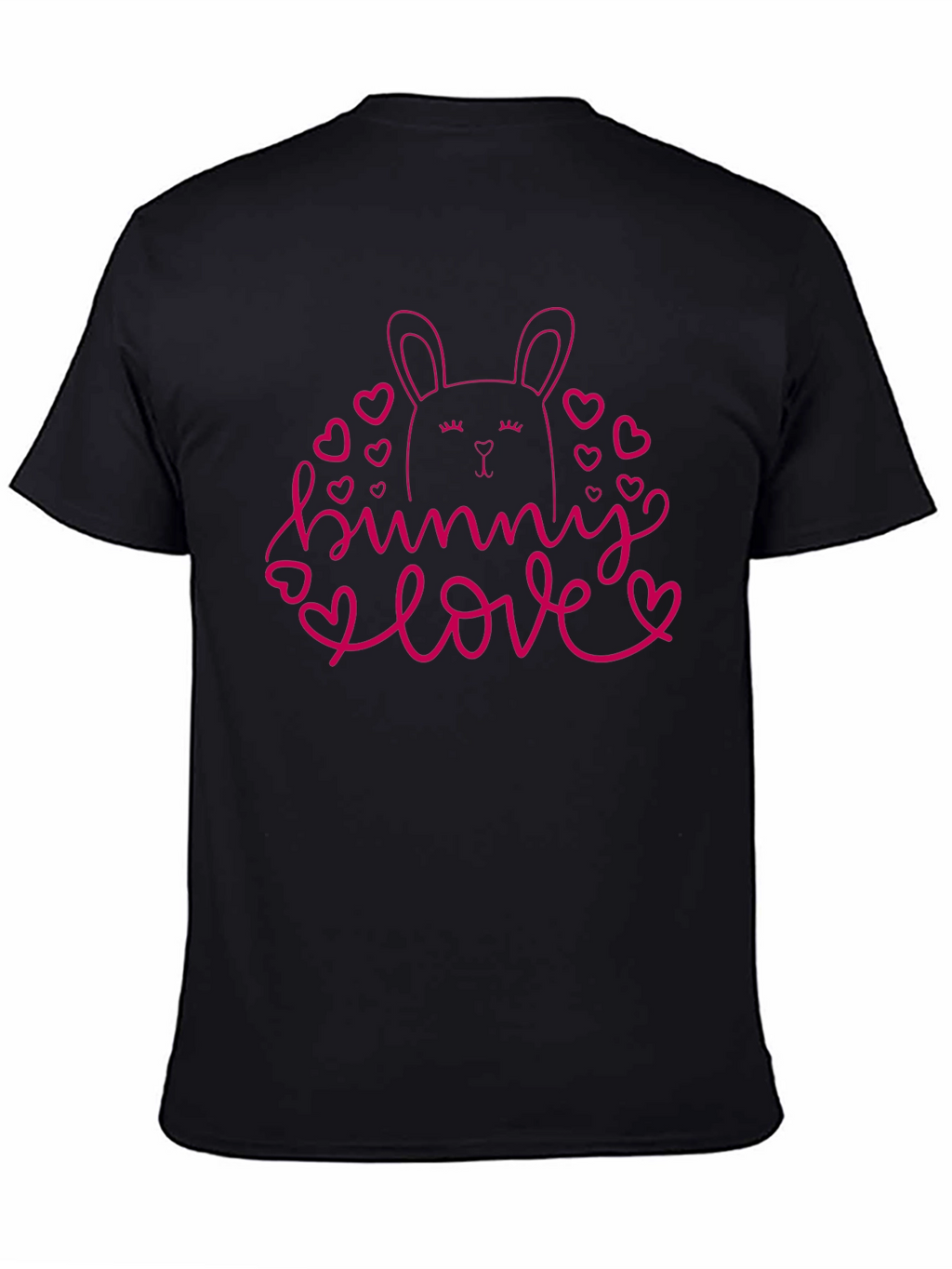 Bunny Love Black T-Shirt Cute Easter