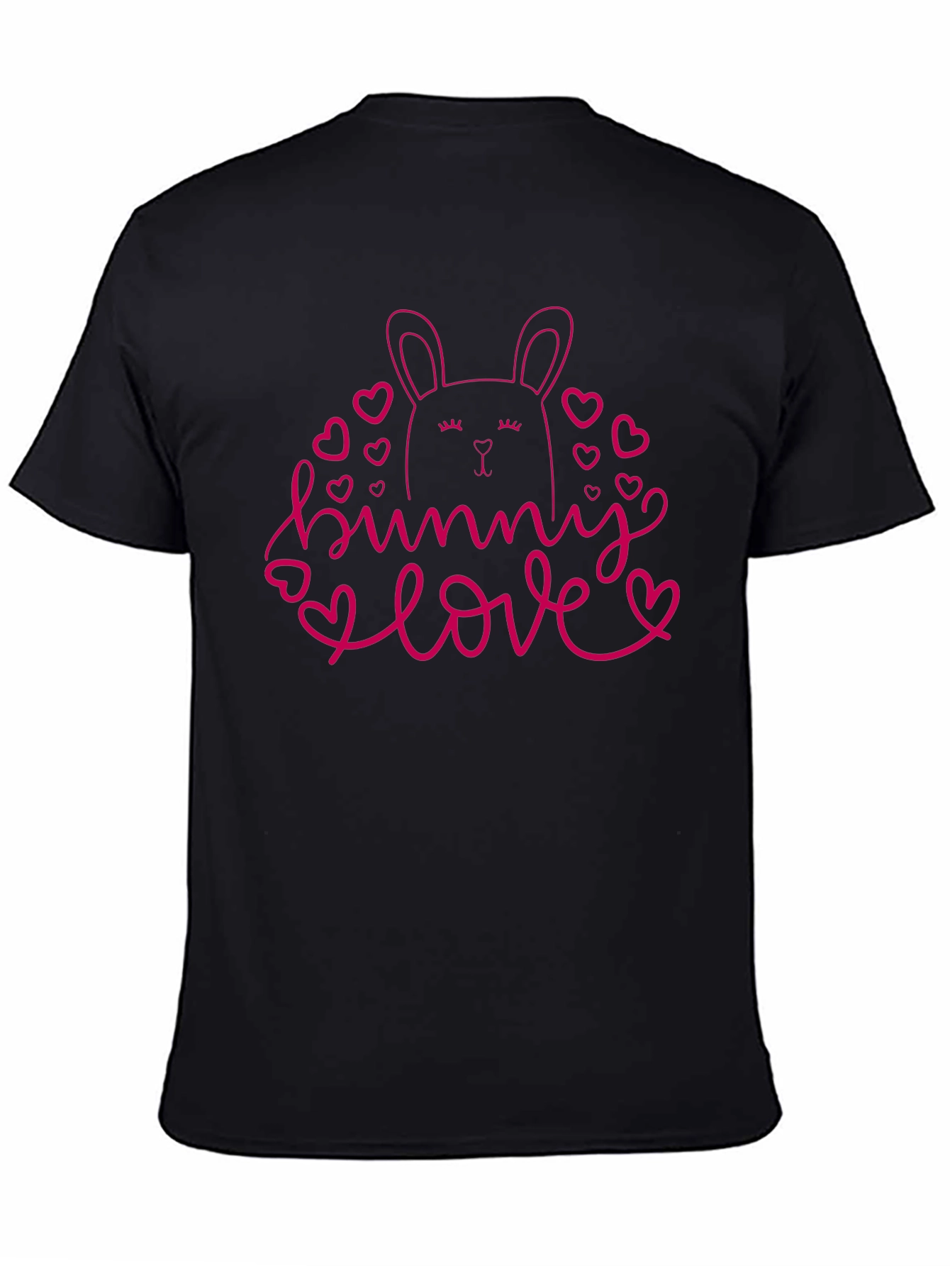 Bunny Love Black T-Shirt Cute Easter