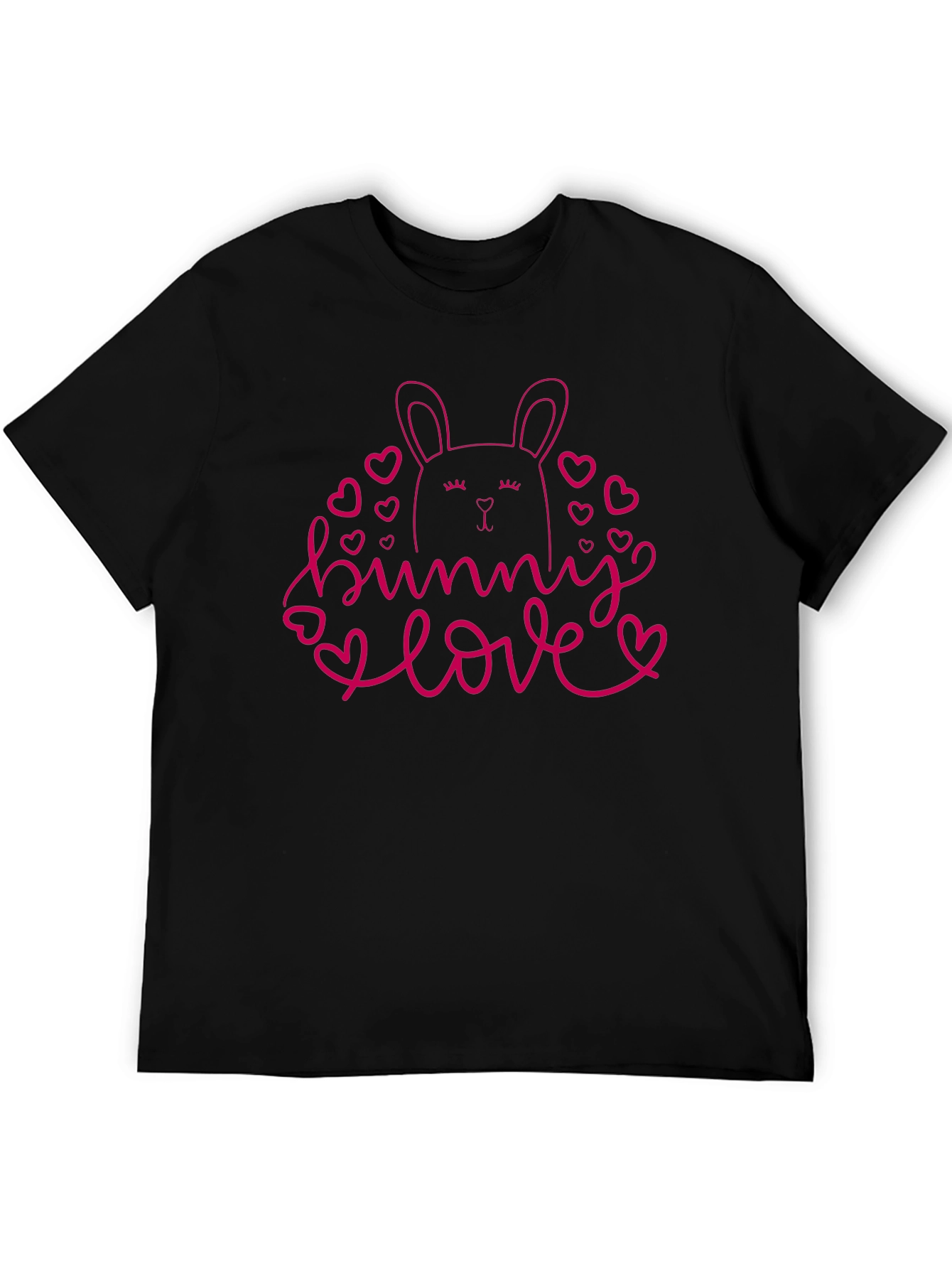 Bunny Love Black T-Shirt Cute Easter