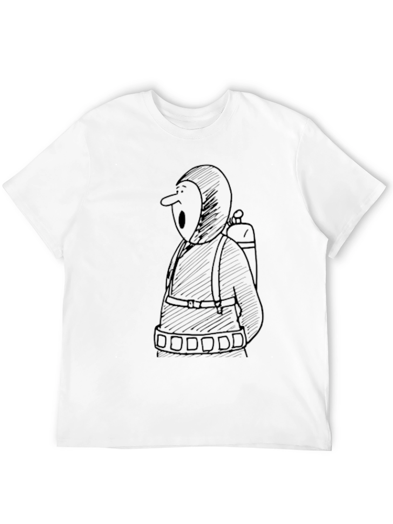 Black T-Shirt with Cartoon Figure Graphic