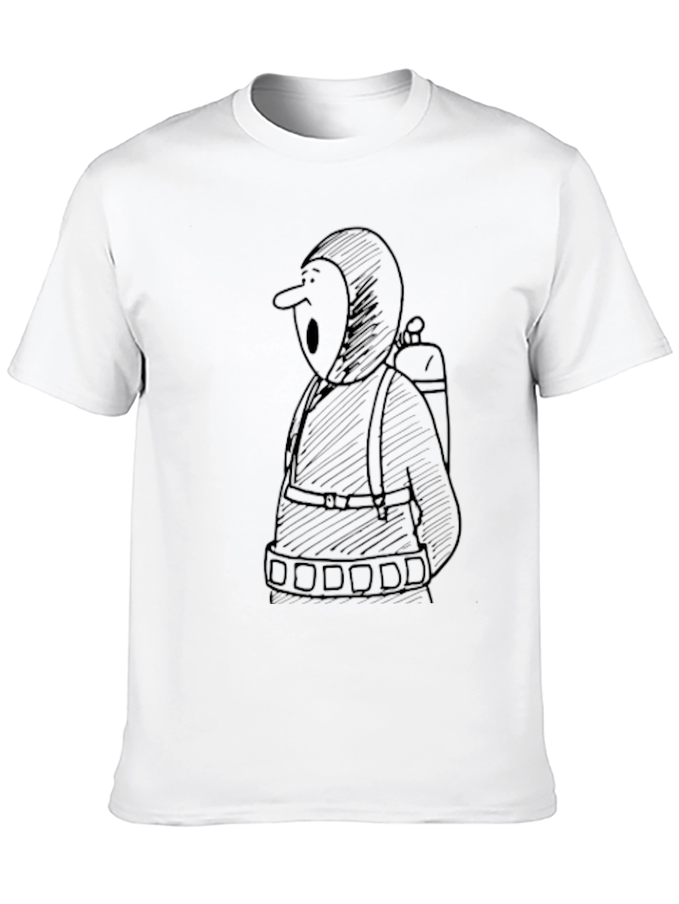 Black T-Shirt with Cartoon Figure Graphic