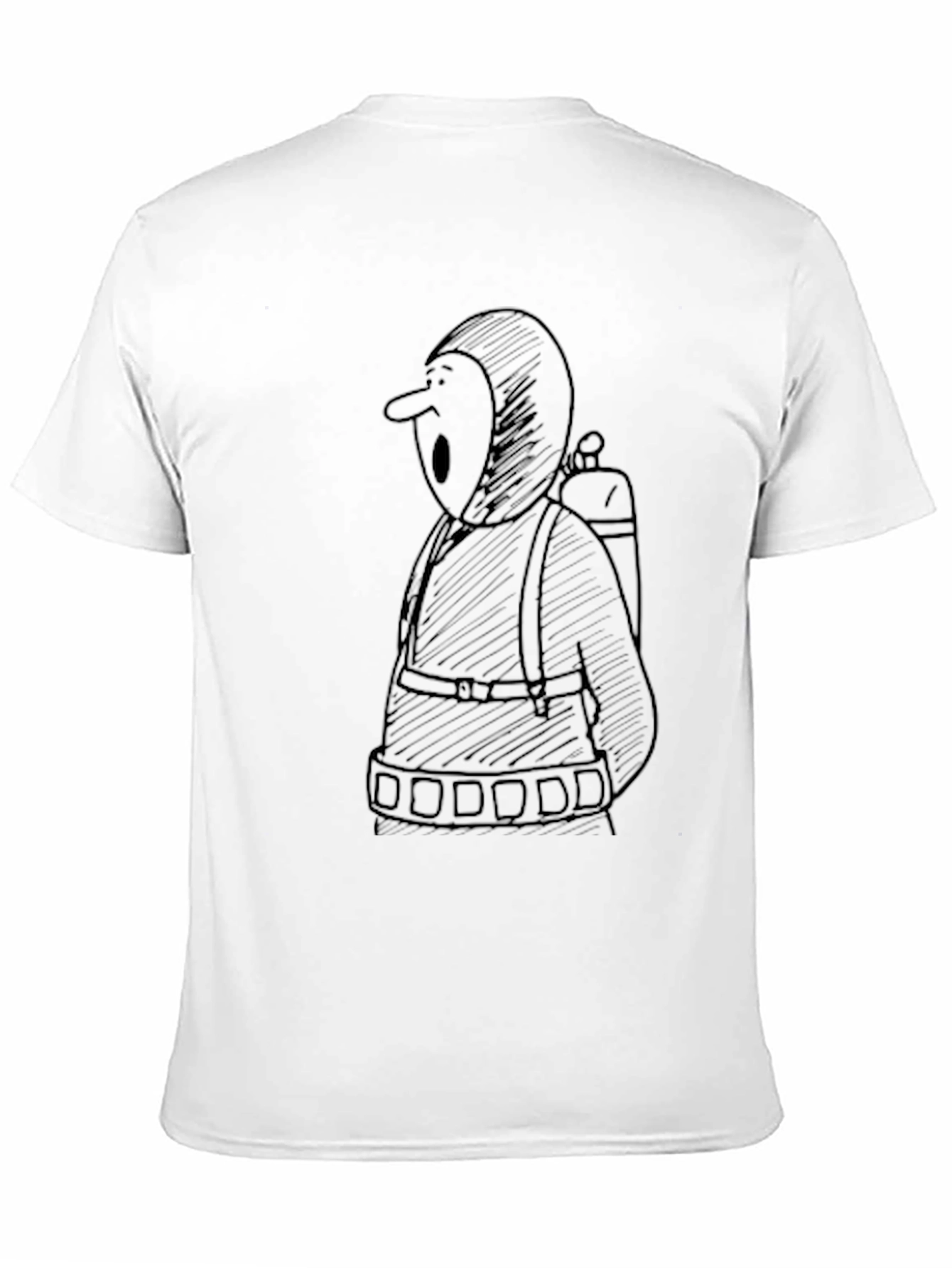Black T-Shirt with Cartoon Figure Graphic