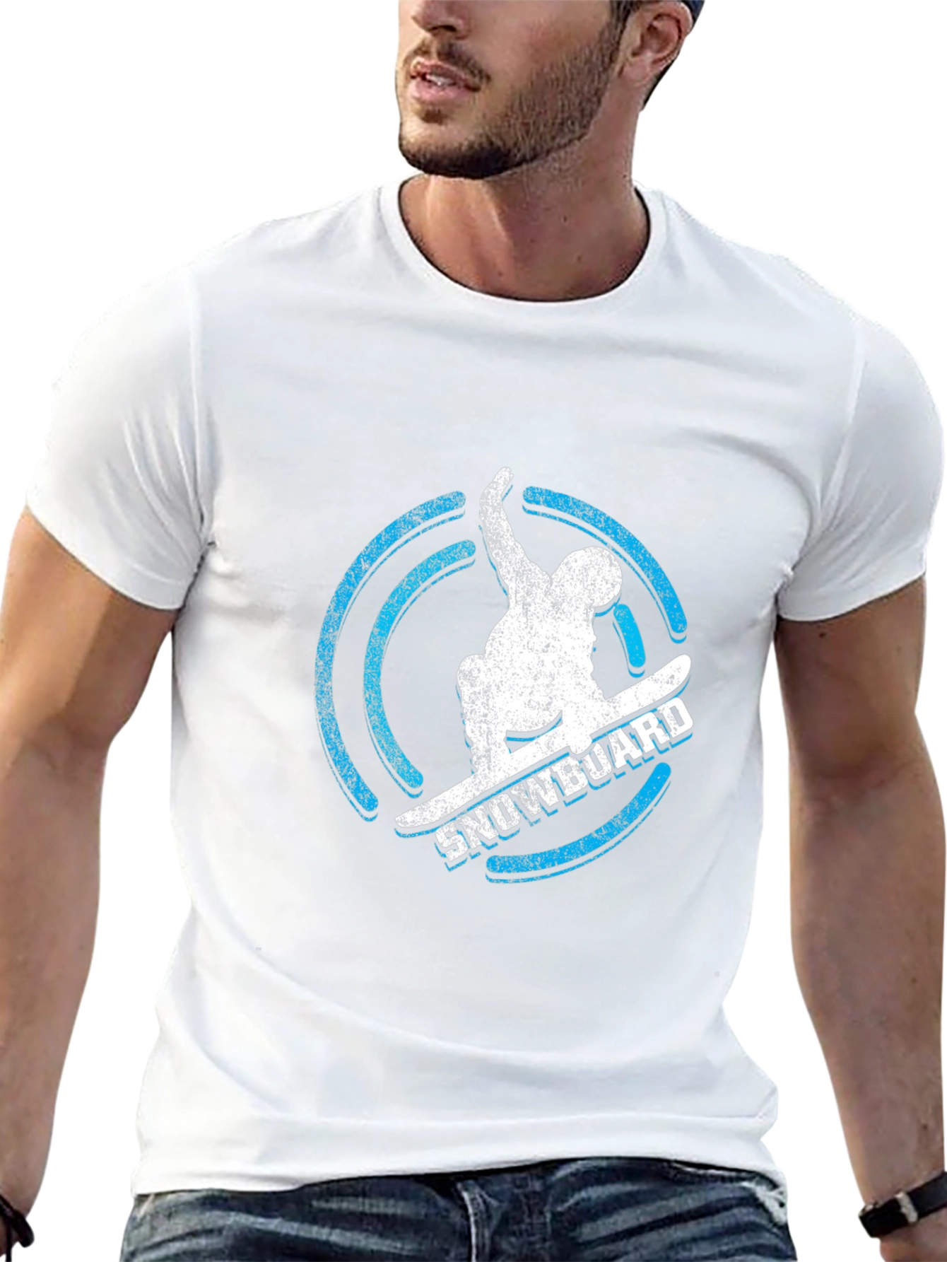 Cool Snowboarder Graphic Tee - Black Cotton T-Shirt