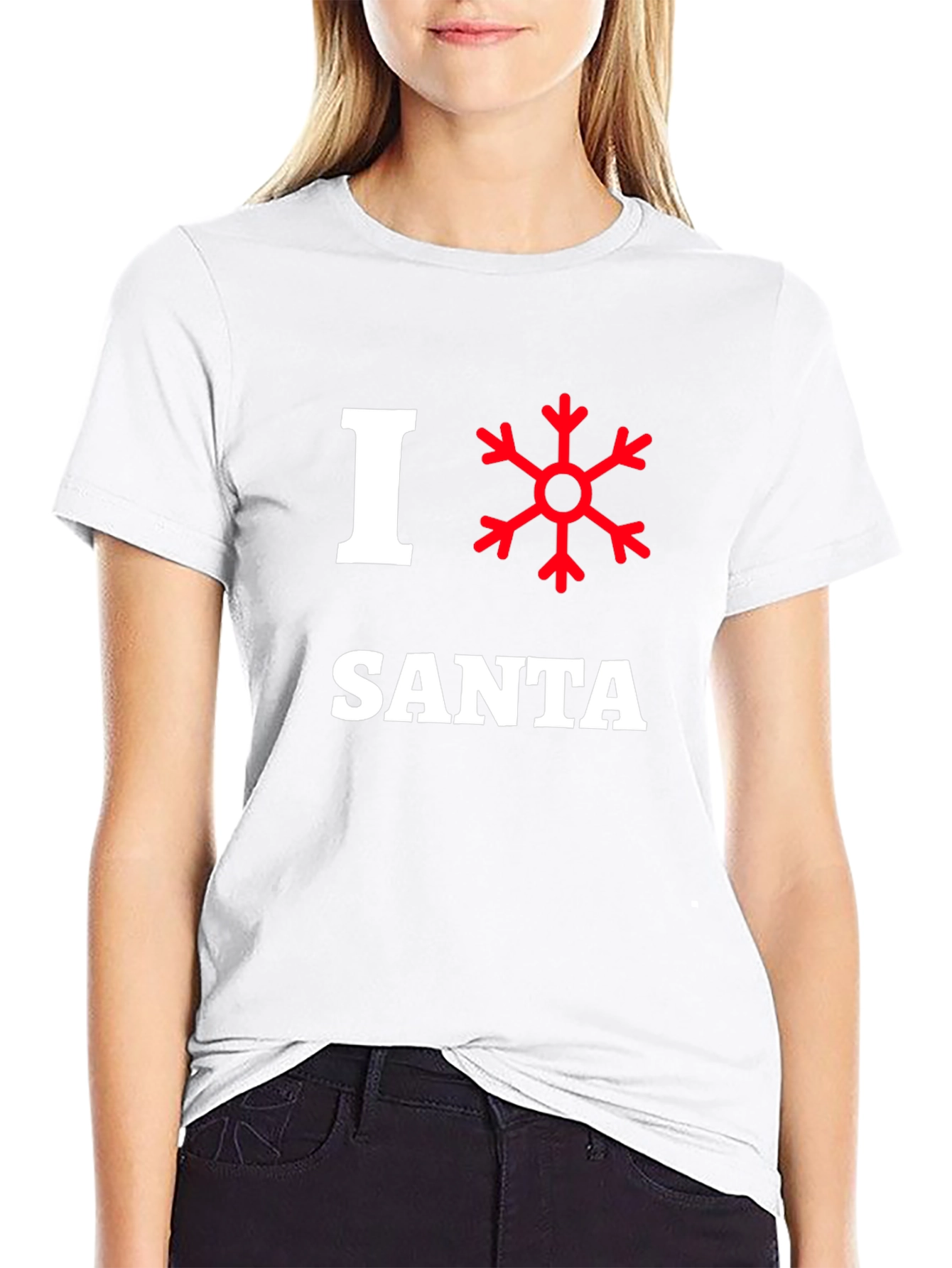 I Love Santa Snowflake Christmas Holiday T-Shirt