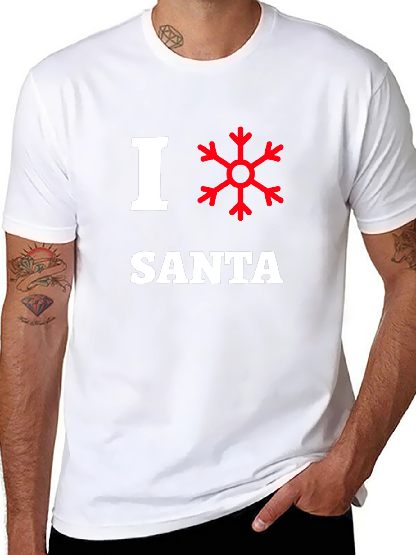 I Love Santa Snowflake Christmas Holiday T-Shirt