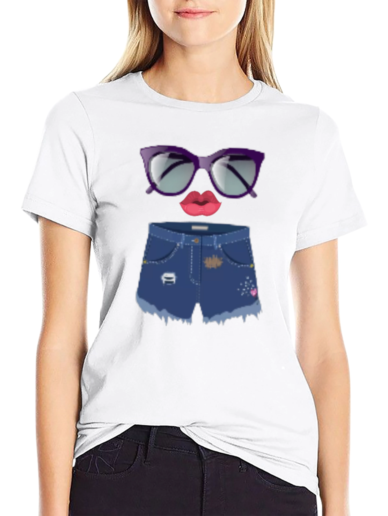 Fun Emoji Face Graphic Tee - Black