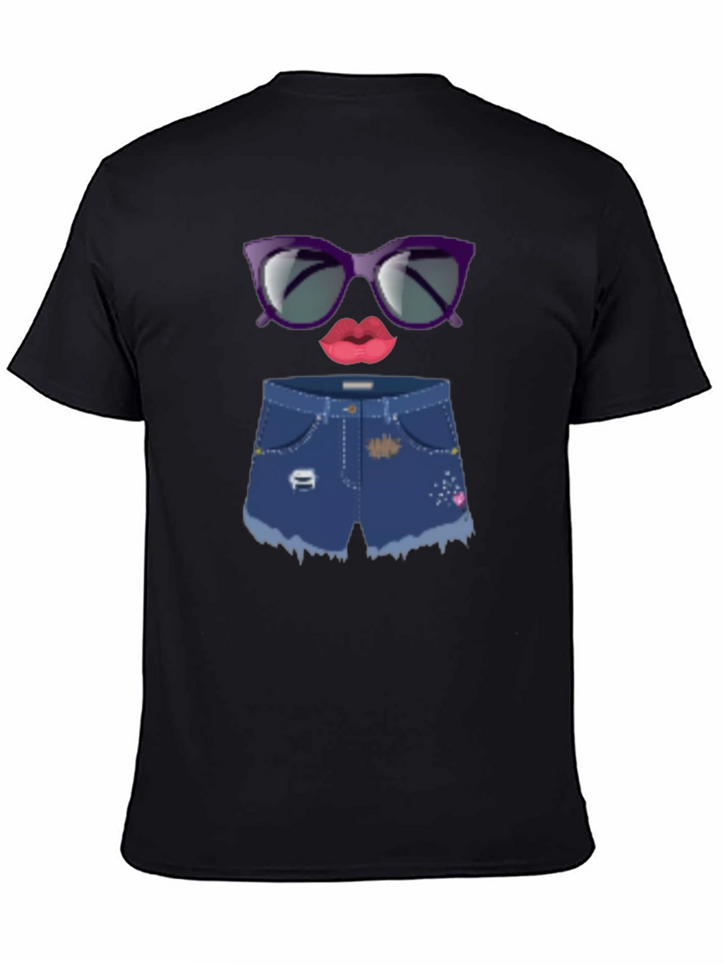 Fun Emoji Face Graphic Tee - Black