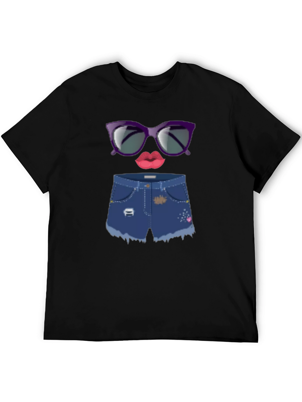 Fun Emoji Face Graphic Tee - Black