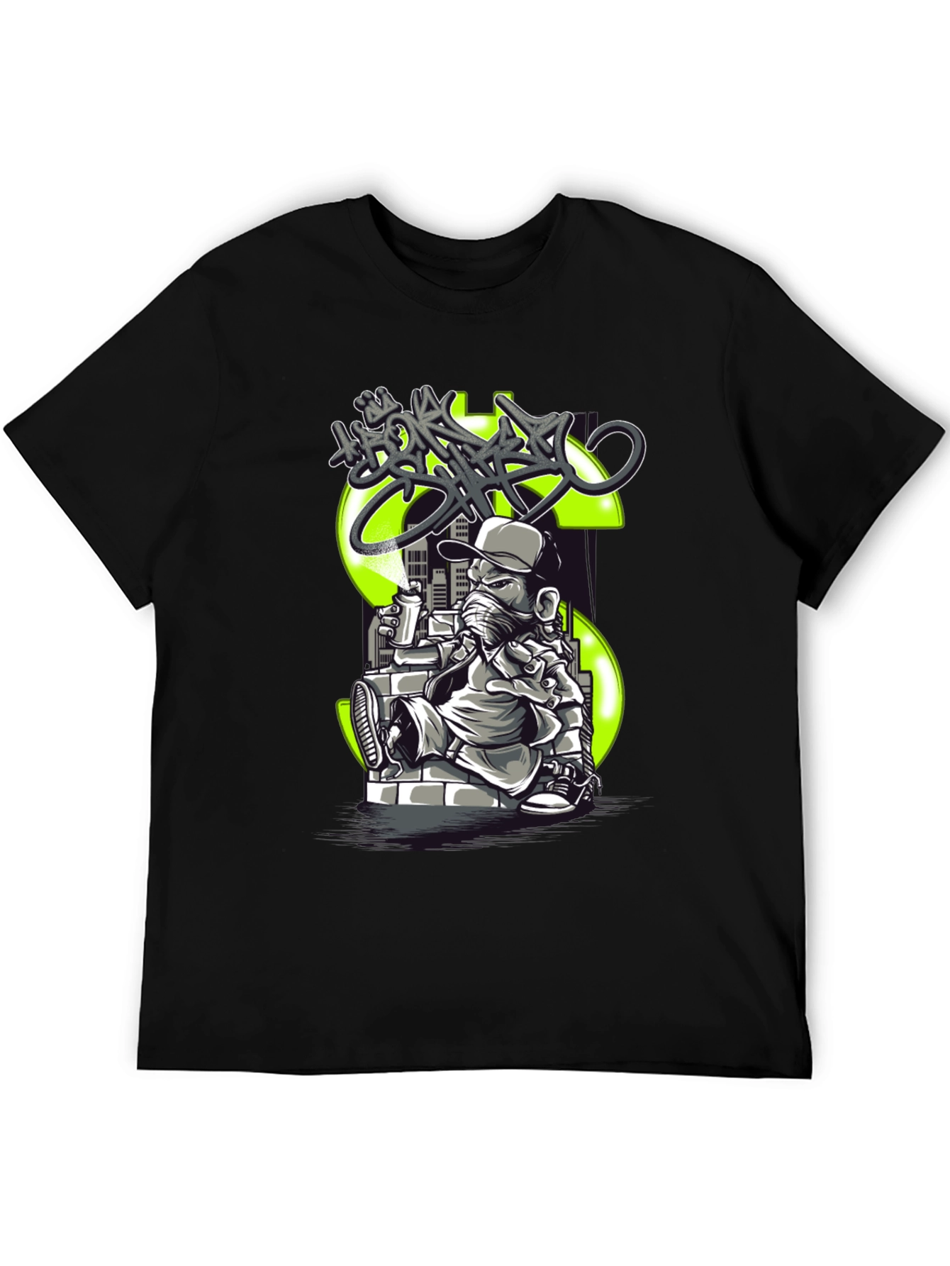Graffiti Dollar Sign Black T-Shirt