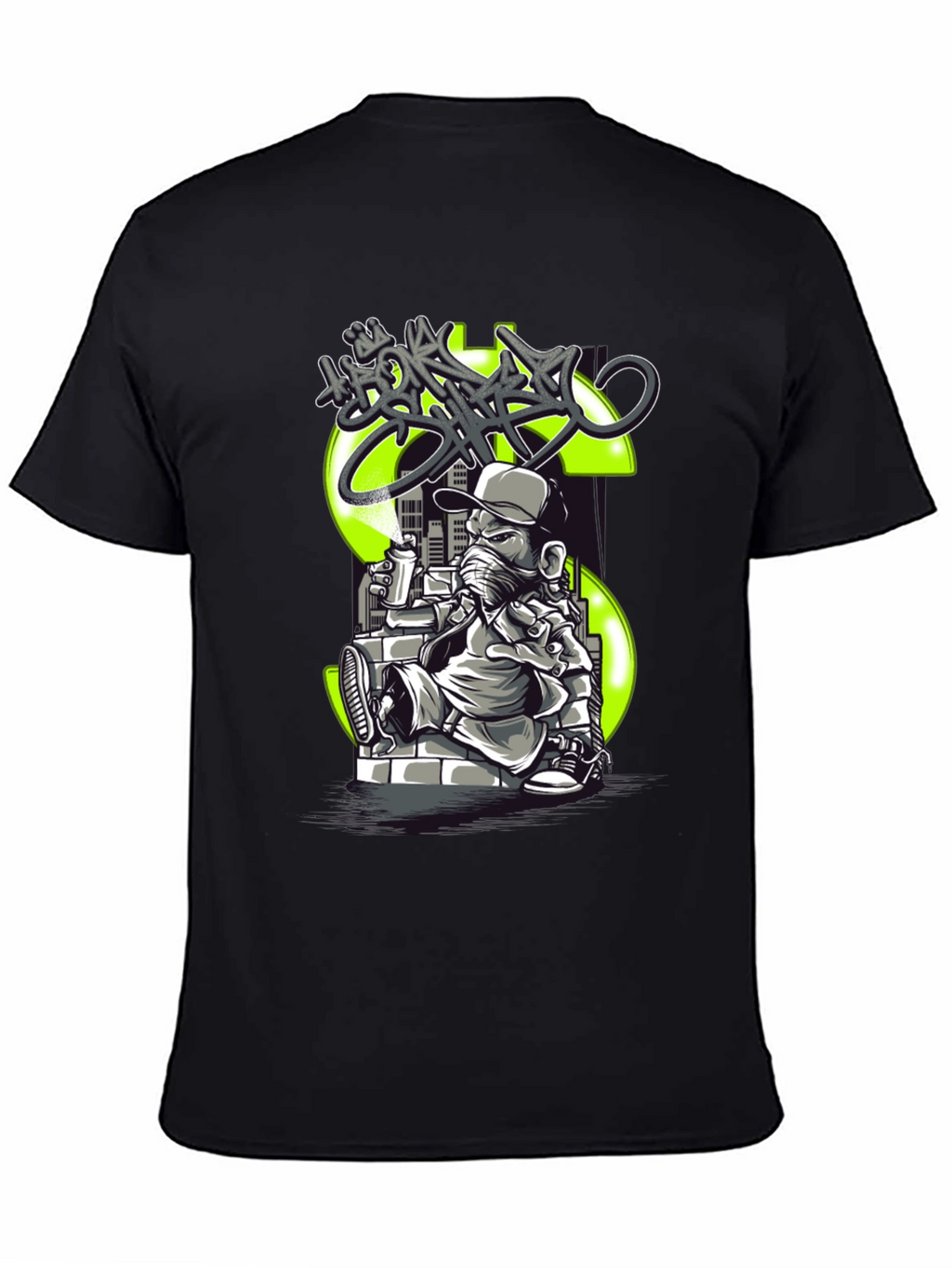 Graffiti Dollar Sign Black T-Shirt