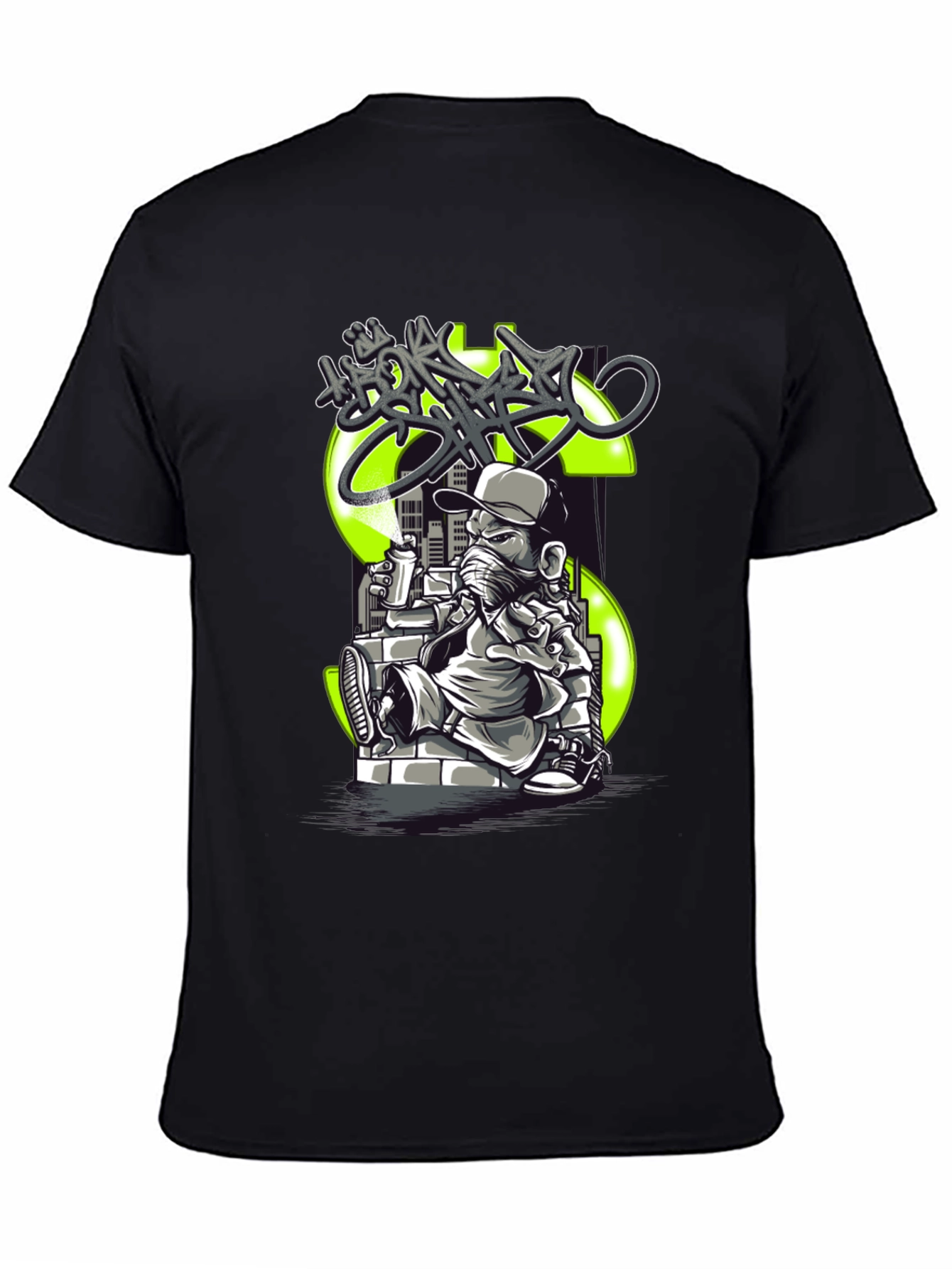 Graffiti Dollar Sign Black T-Shirt