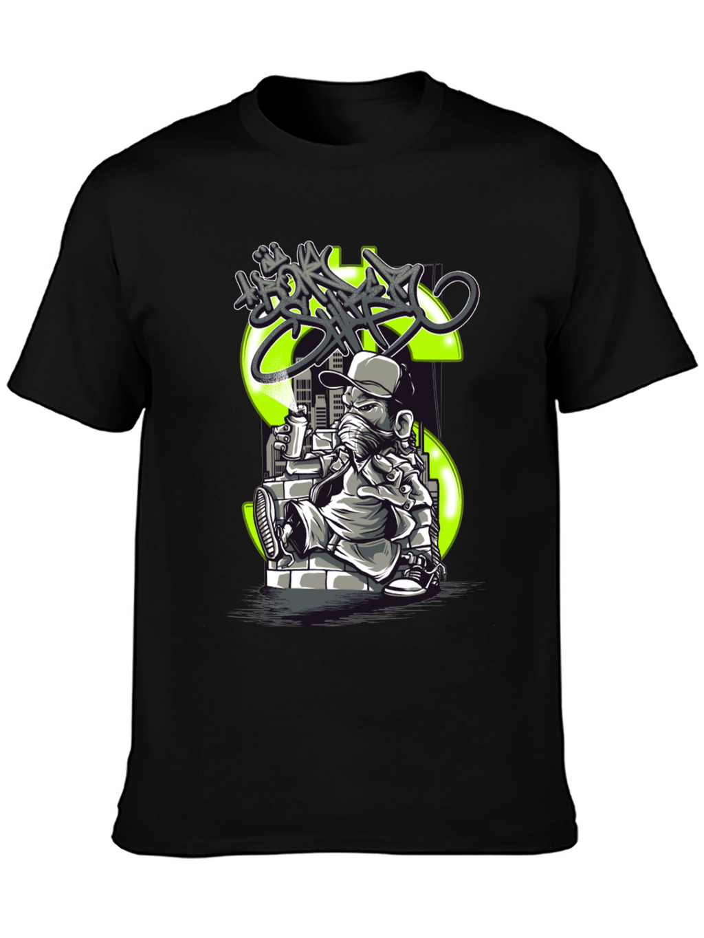 Graffiti Dollar Sign Black T-Shirt