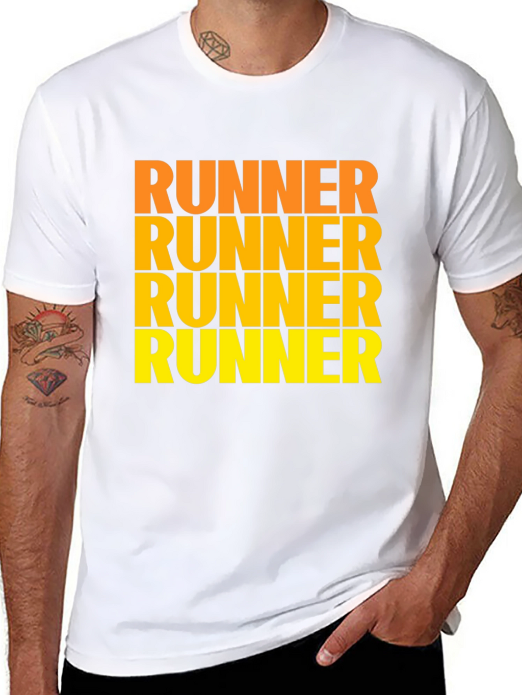 Runner Text Graphic Black T-Shirt