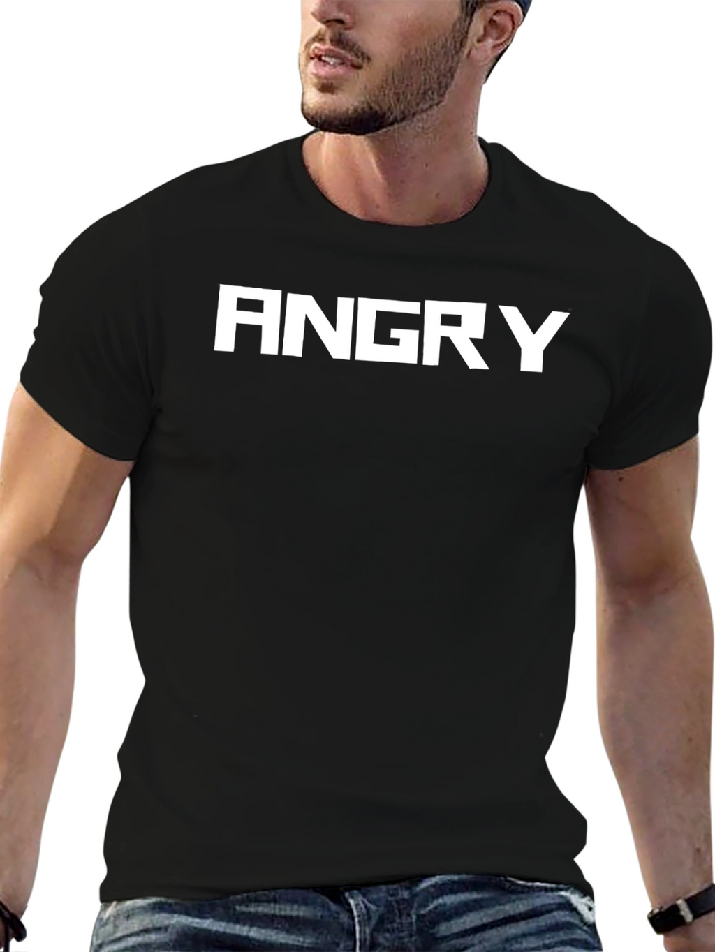 Angry Graphic Tee - Bold Black T-Shirt