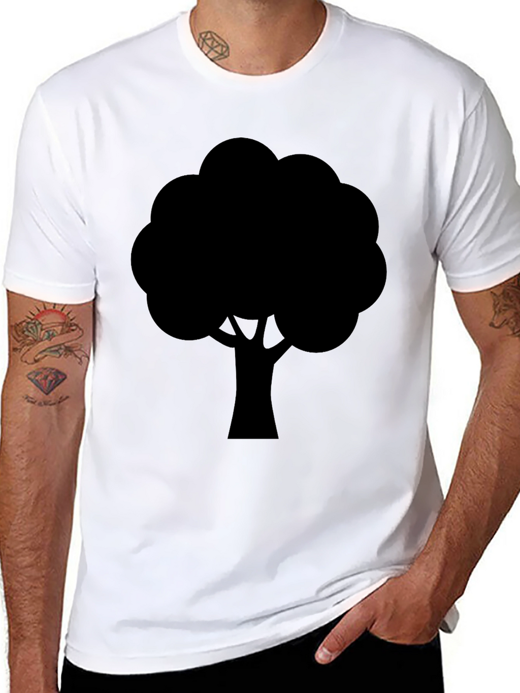 Black Tree Graphic Tee - Nature Inspired Casual Wear