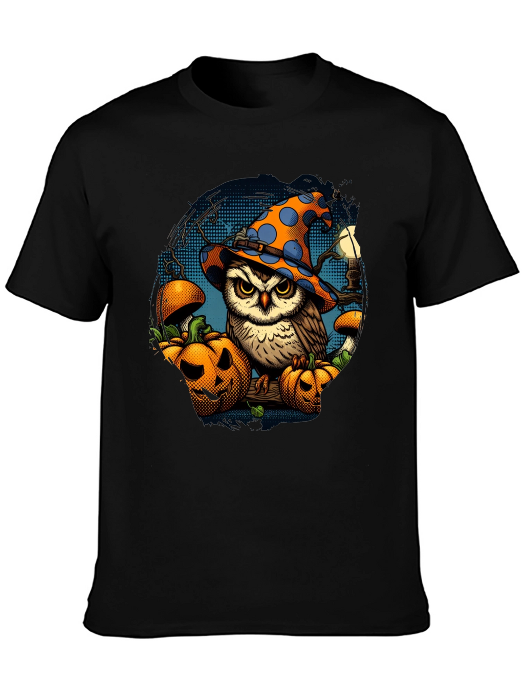 Halloween Owl T-Shirt with Pumpkins