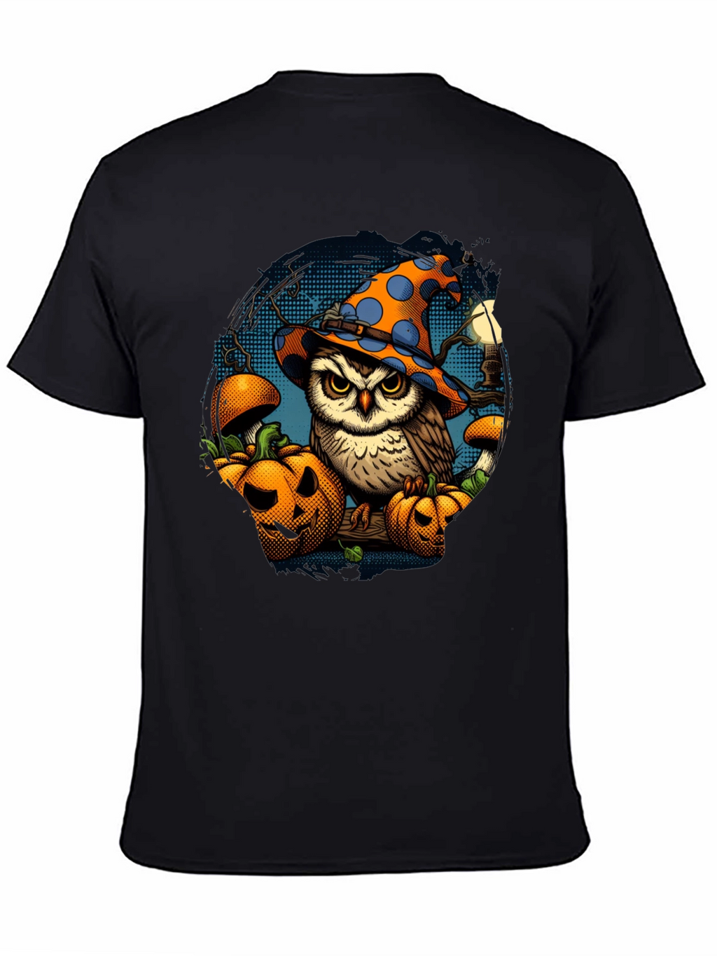Halloween Owl T-Shirt with Pumpkins