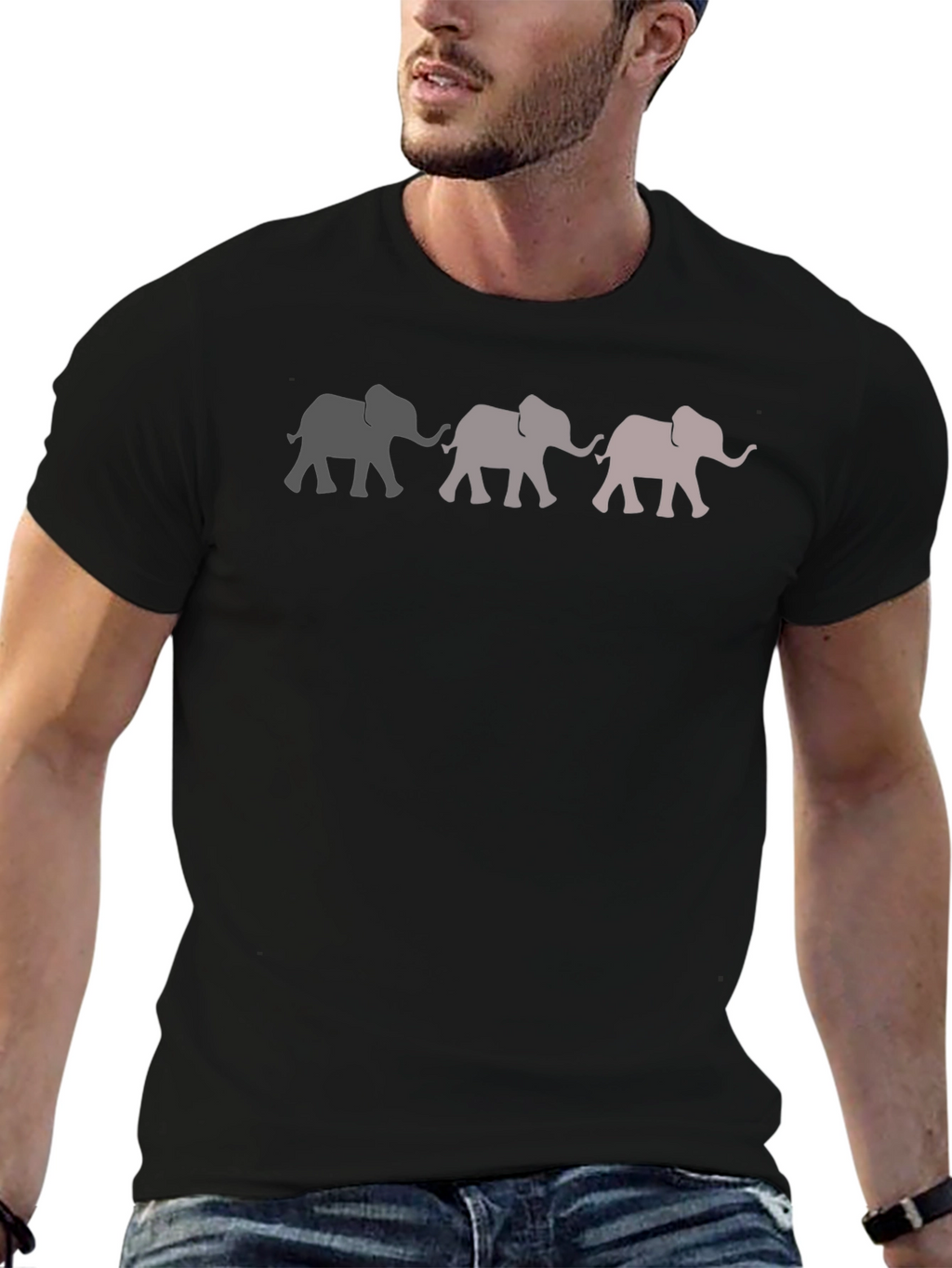 Elephant Parade Graphic Tee - Stylish Mens Black T-Shirt