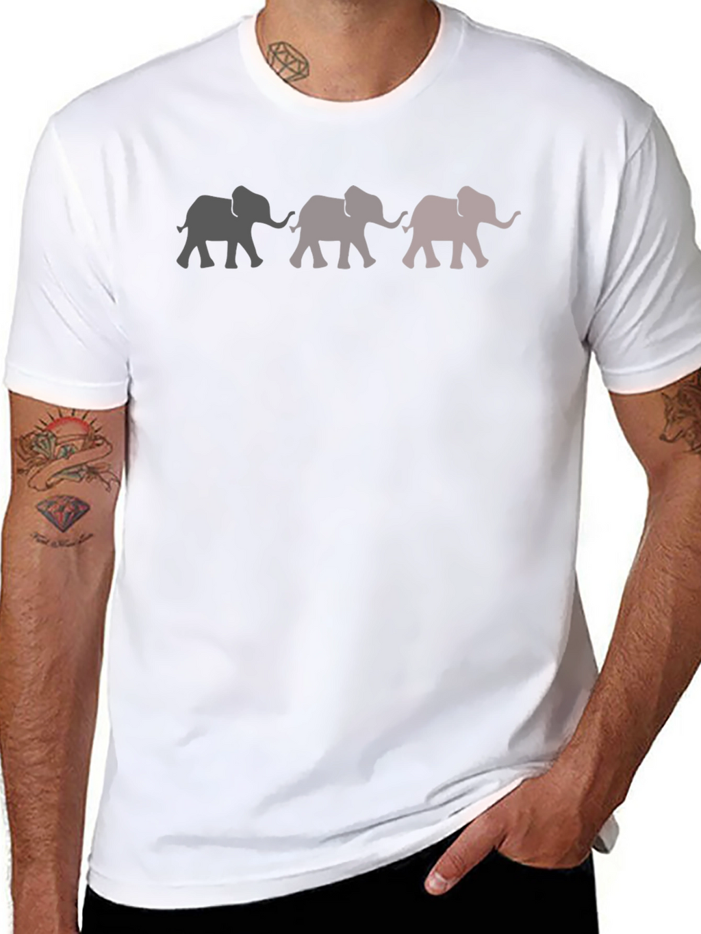 Elephant Parade Graphic Tee - Stylish Mens Black T-Shirt