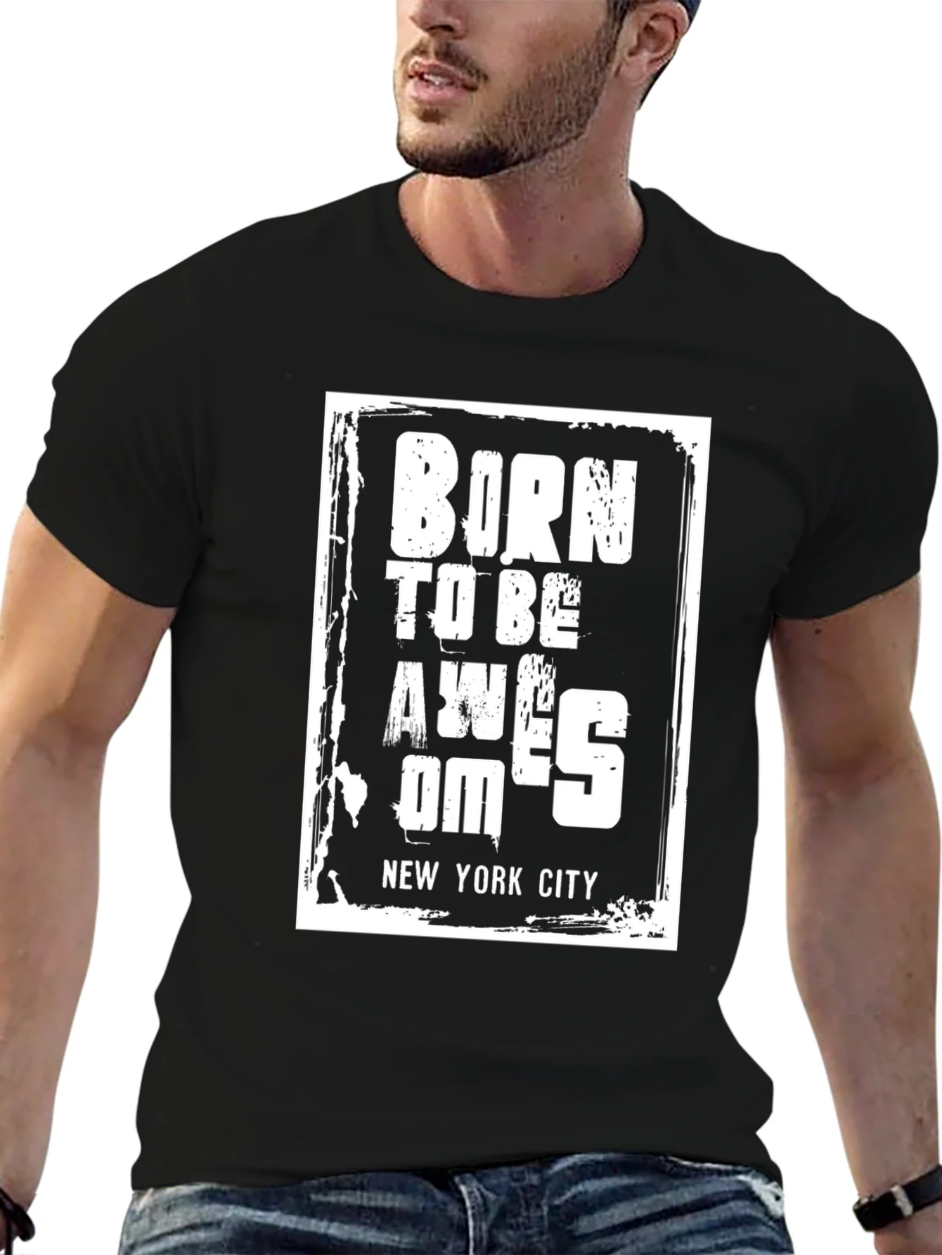 Born to Be Awesome New York City Black Tee
