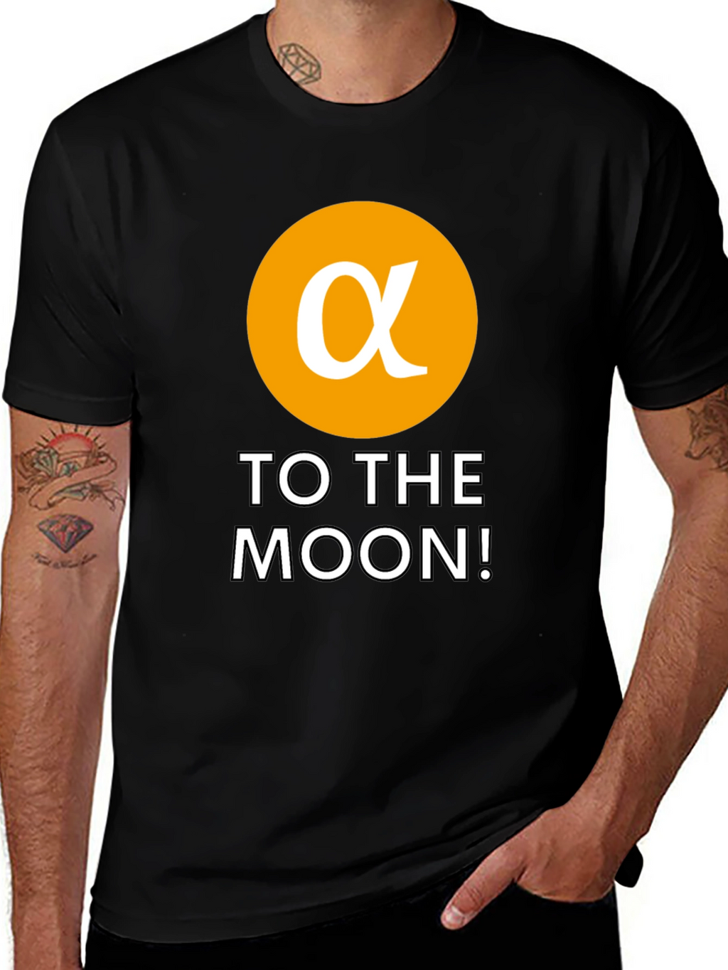 Alpha Crypto To The Moon Black T-Shirt