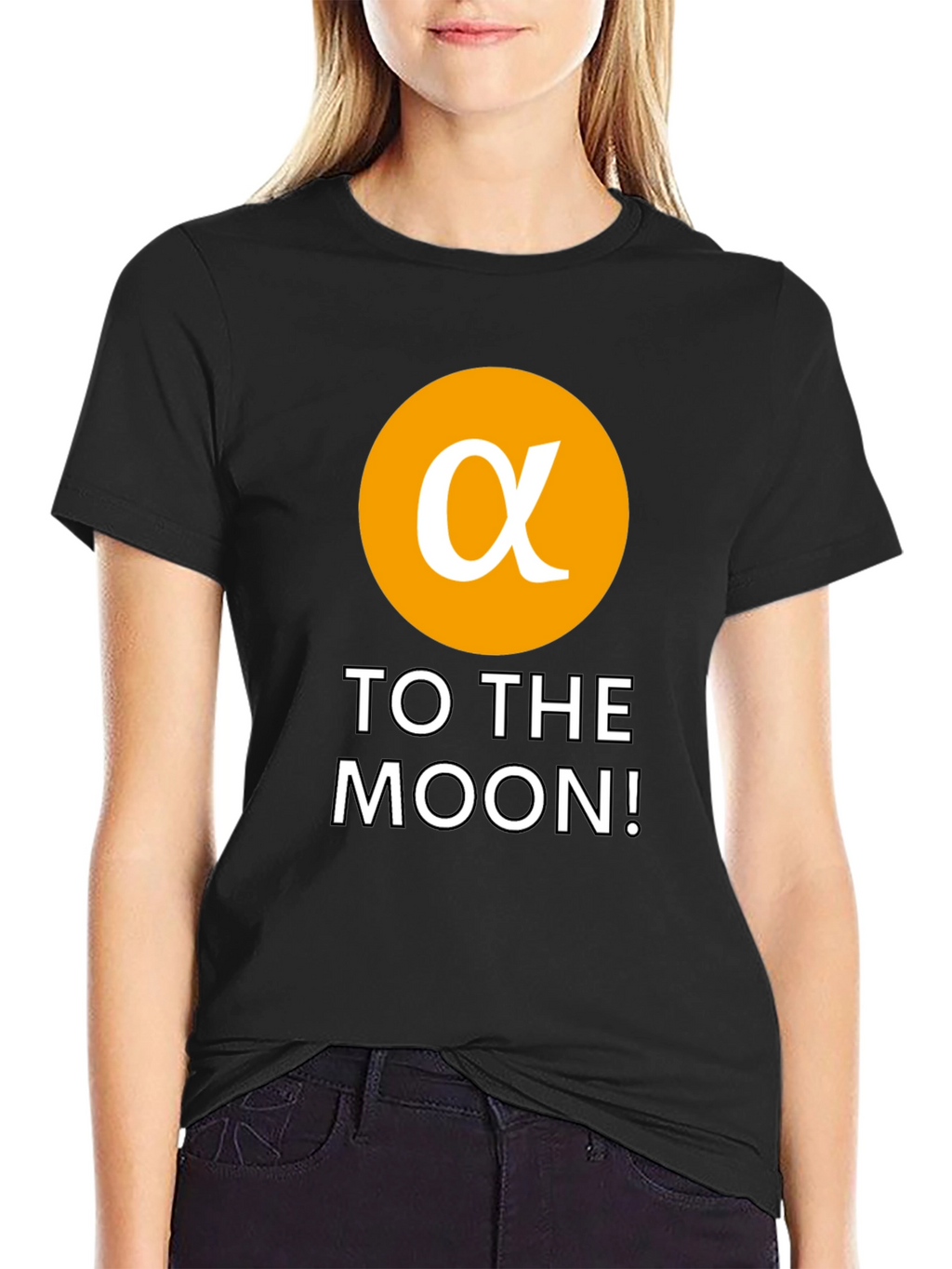 Alpha Crypto To The Moon Black T-Shirt