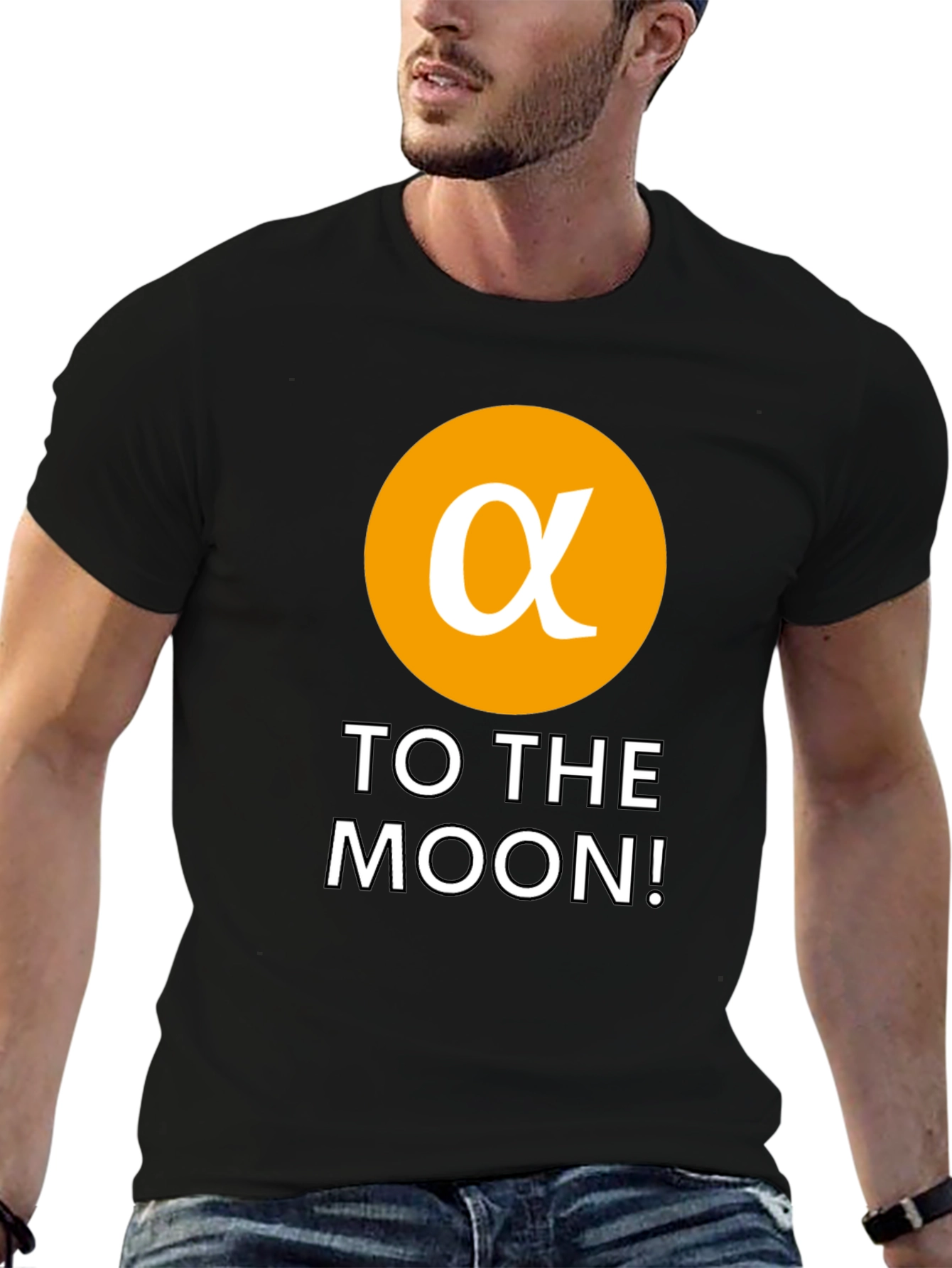Alpha Crypto To The Moon Black T-Shirt