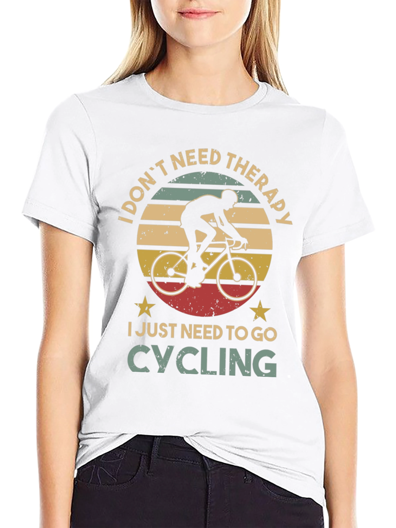 Cycling Therapy T-Shirt: Ride Your Worries Away!