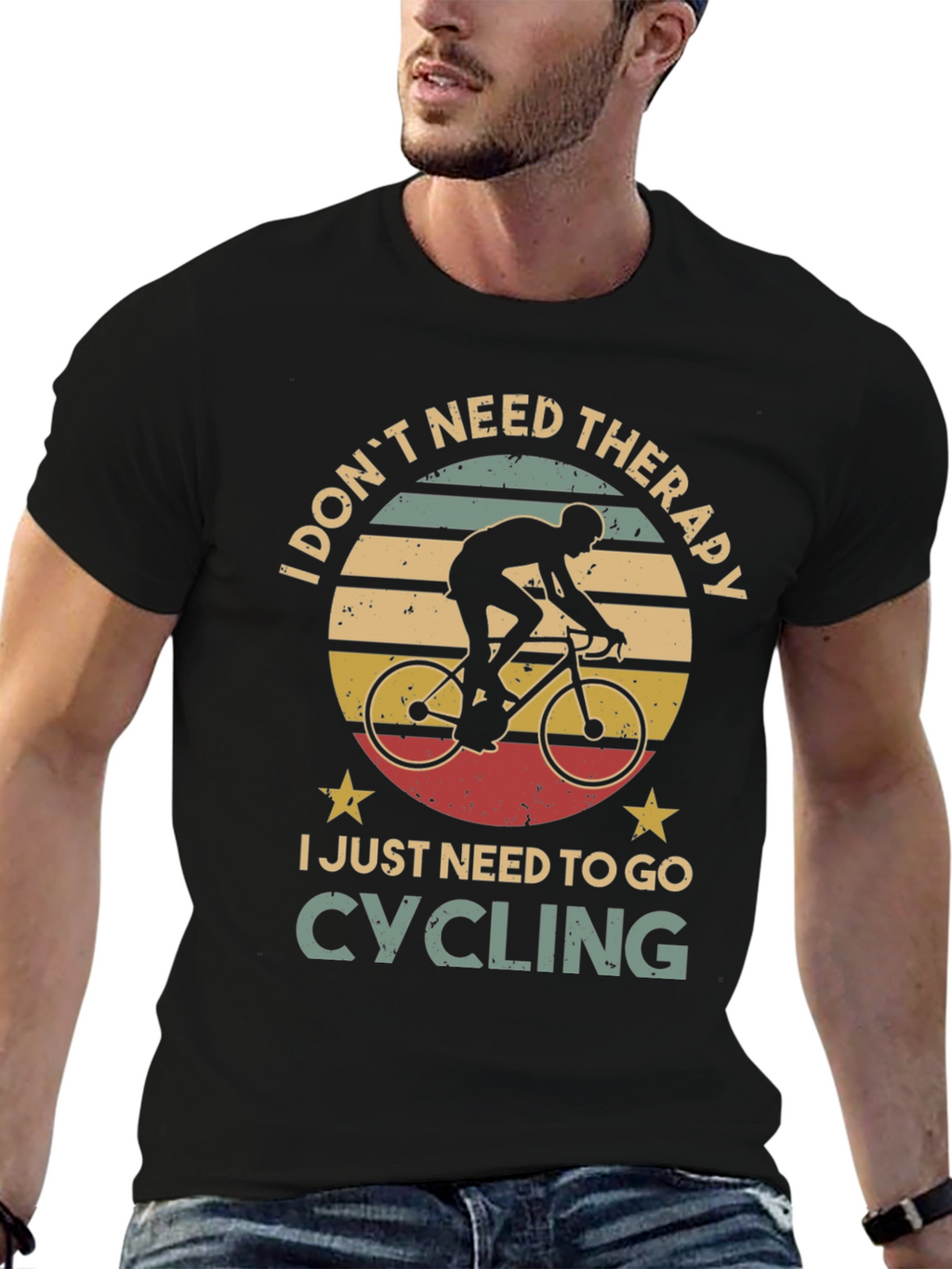 Cycling Therapy T-Shirt: Ride Your Worries Away!