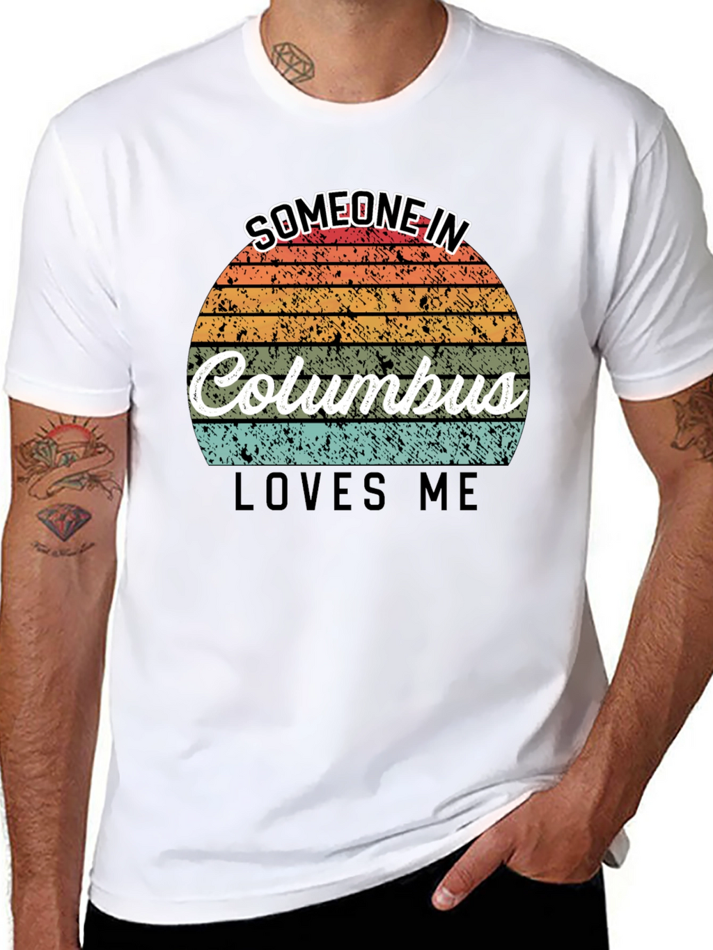 Someone In Columbus Loves Me Black T-Shirt
