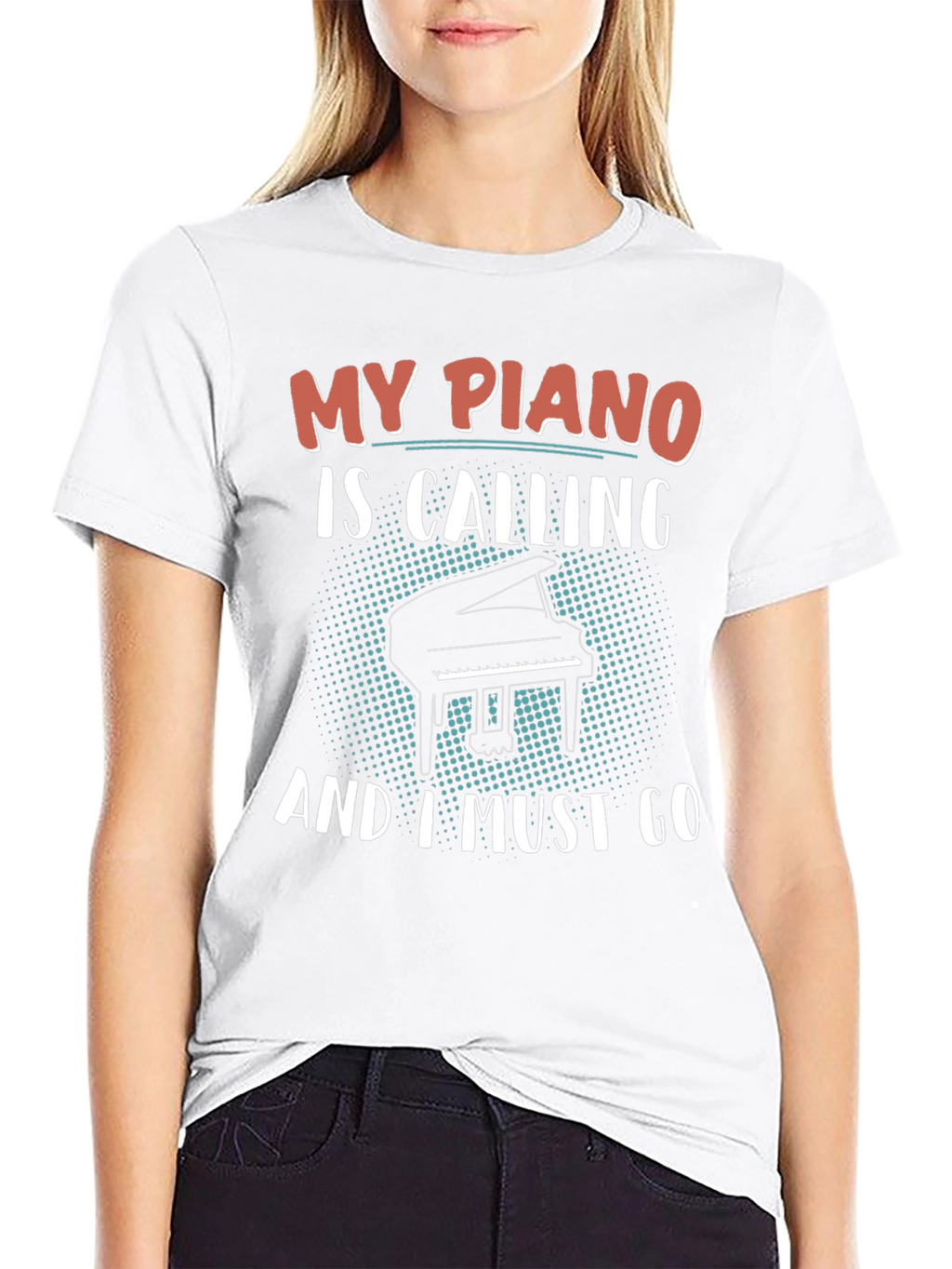 My Piano Is Calling Black T-Shirt