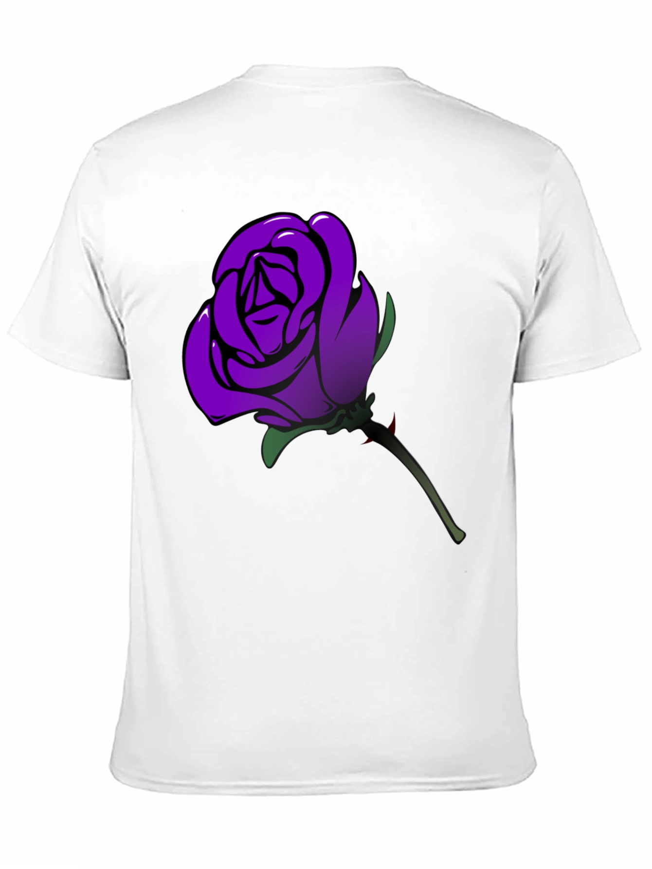 Purple Rose Graphic T-Shirt - Mens Black Tee