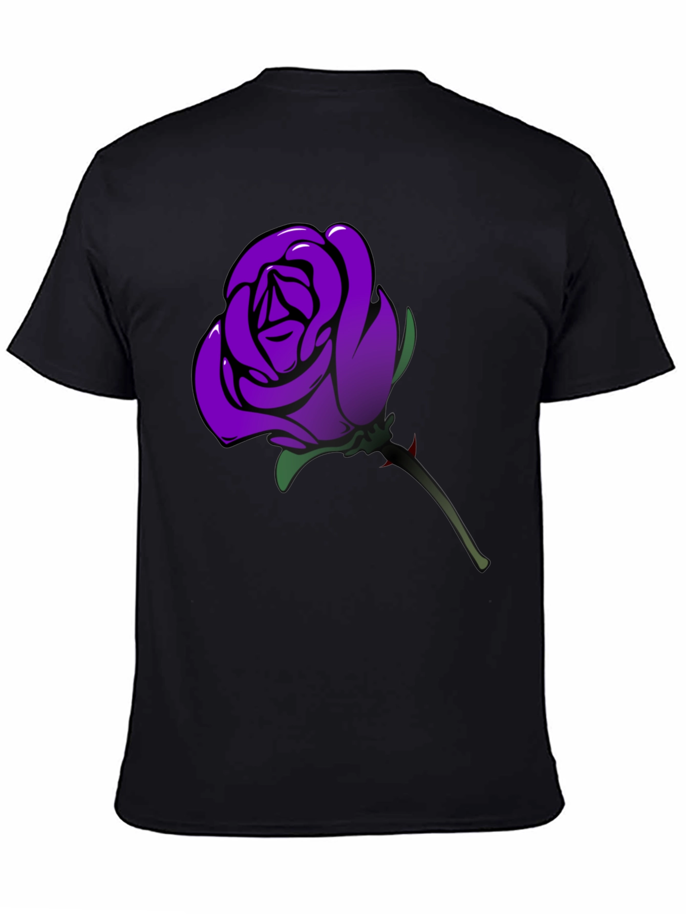 Purple Rose Graphic T-Shirt - Mens Black Tee