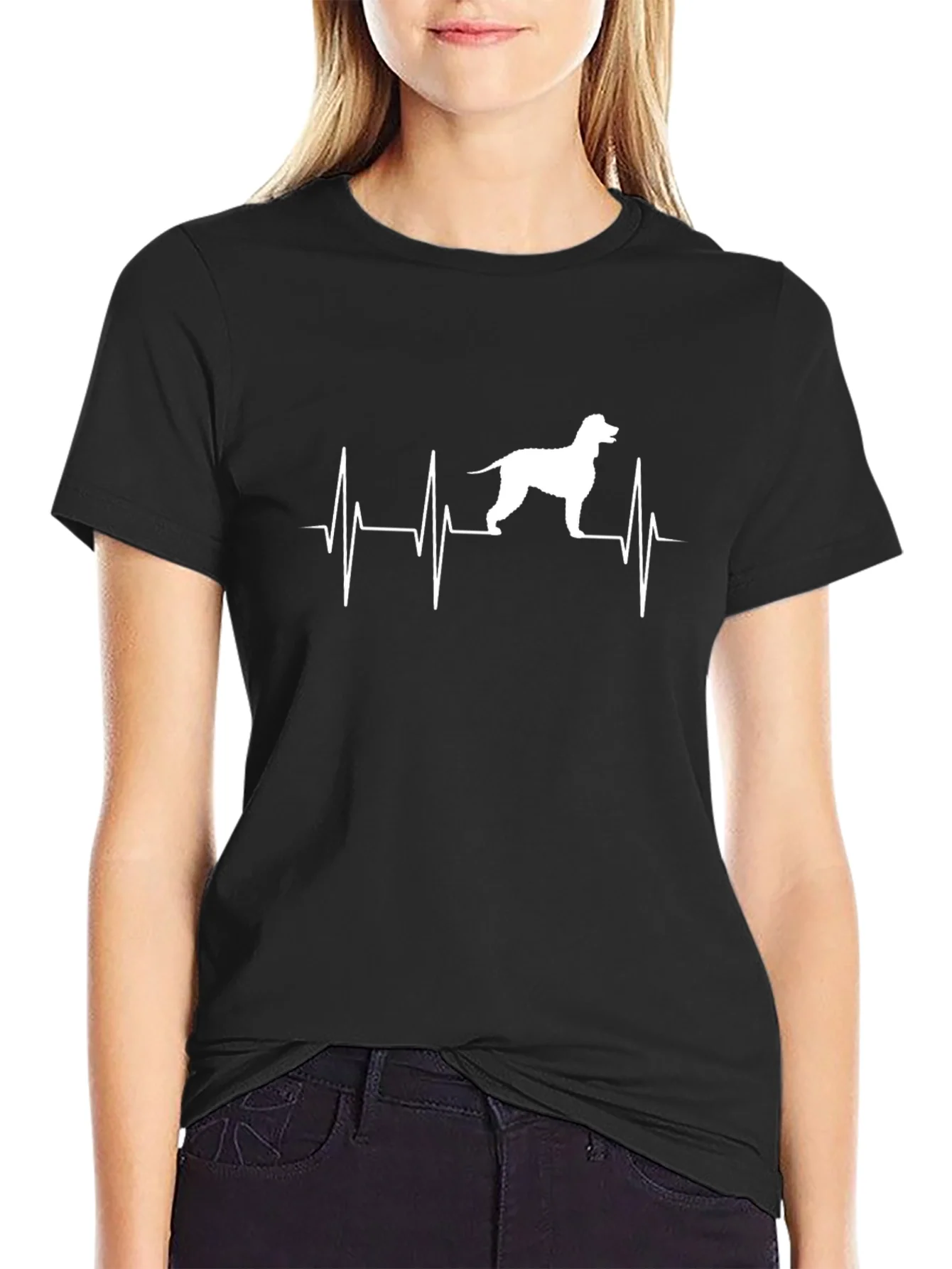Dog Heartbeat T-Shirt - Black