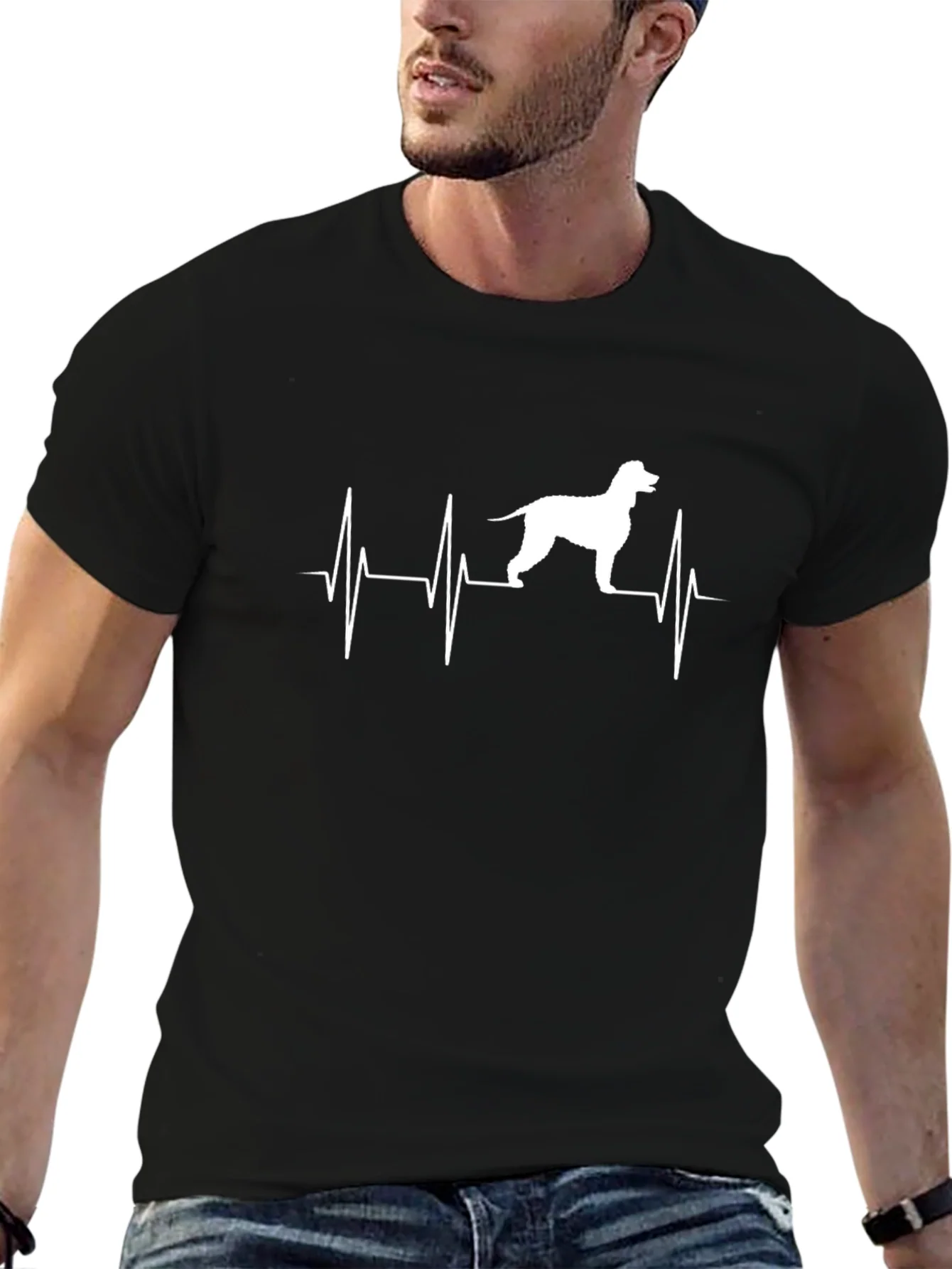 Dog Heartbeat T-Shirt - Black