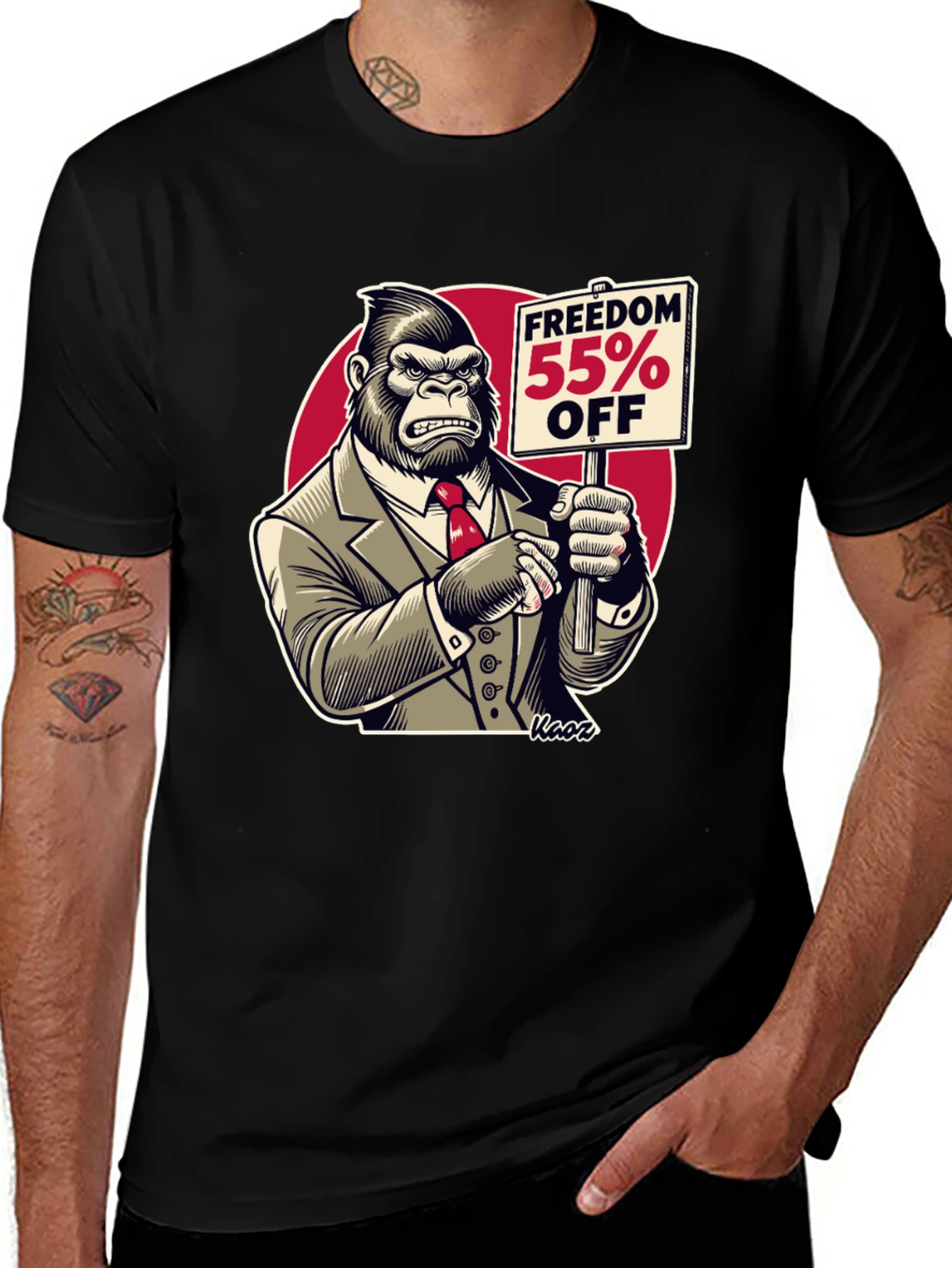 Freedom 55% Off Gorilla Graphic Tee