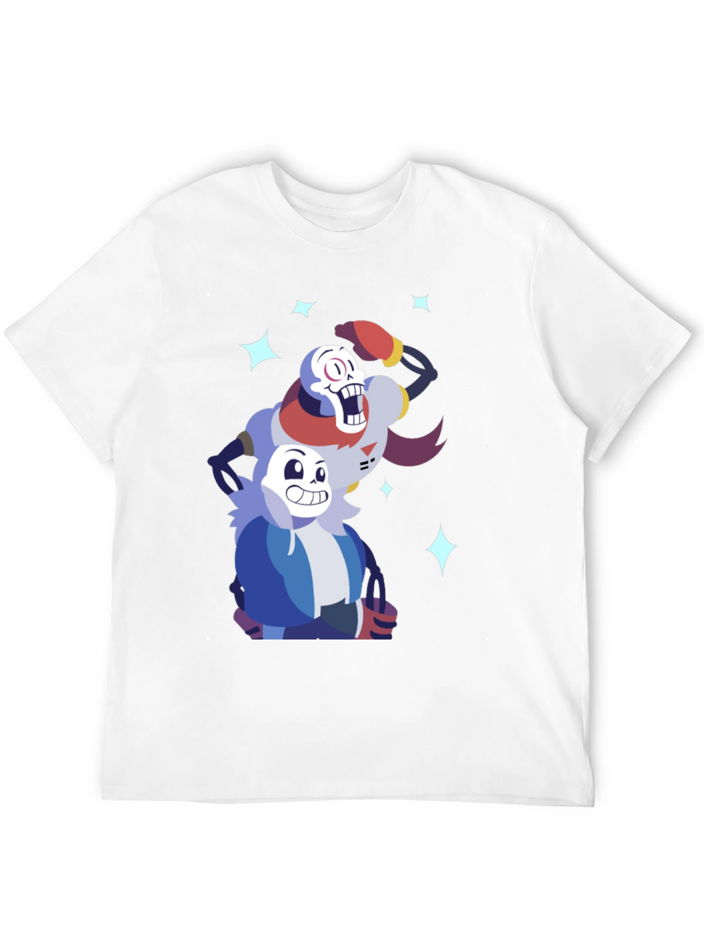 Undertale Sans and Papyrus Black Graphic Tee
