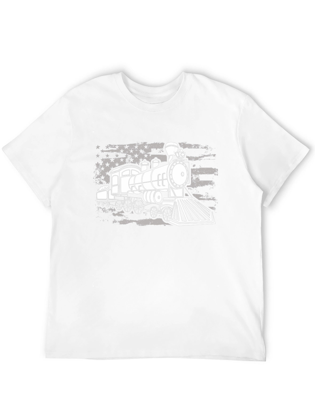 Train American Flag Graphic T-Shirt