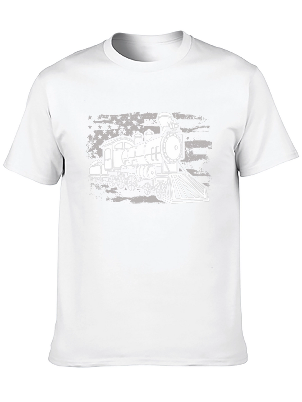 Train American Flag Graphic T-Shirt