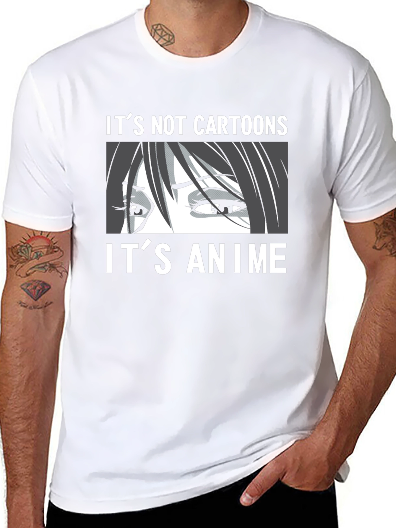 Its Not Cartoons Its Anime Black T-Shirt