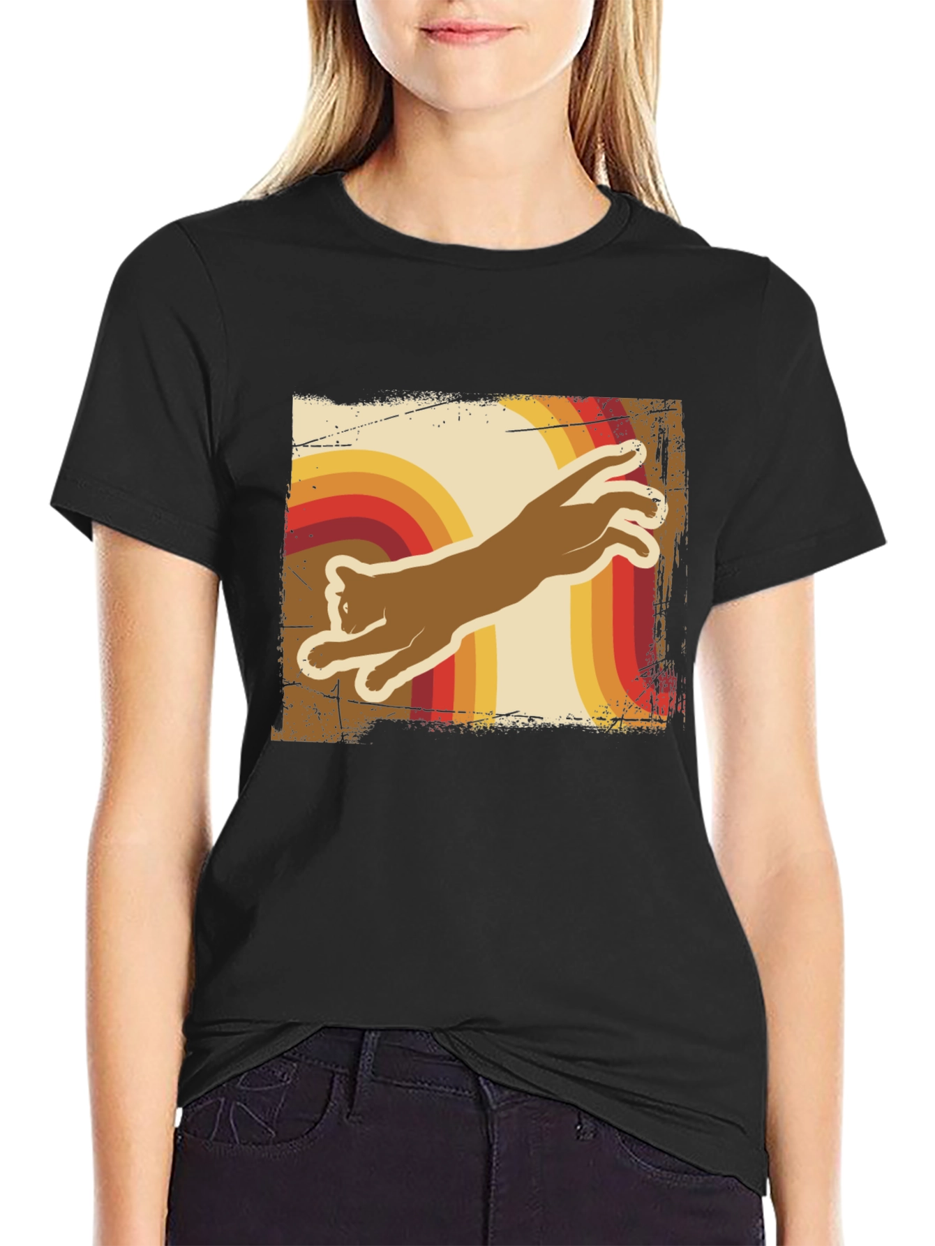 Retro Cat T-Shirt - Vintage Style Tee