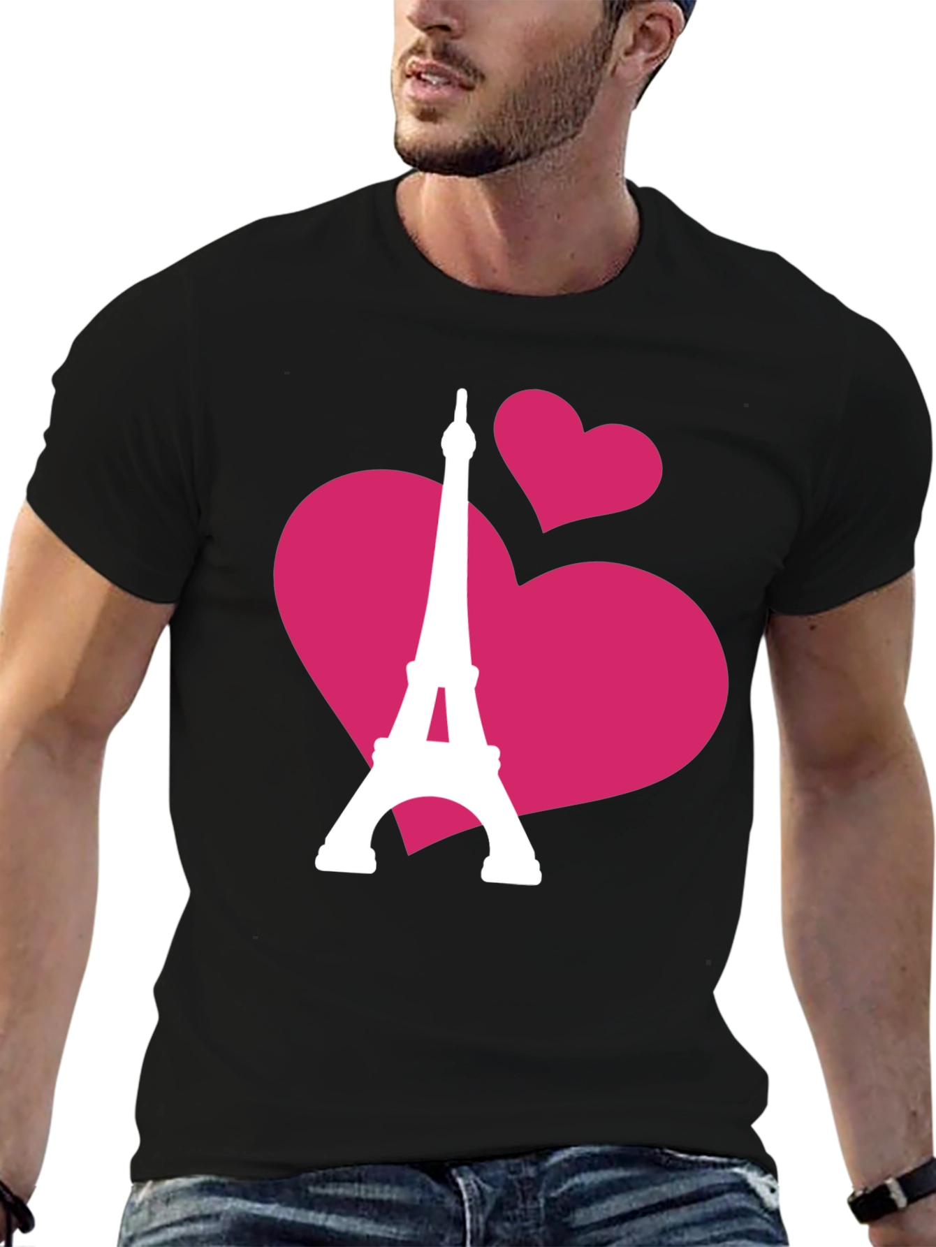 Paris Love T-Shirt - Eiffel Tower Heart Design
