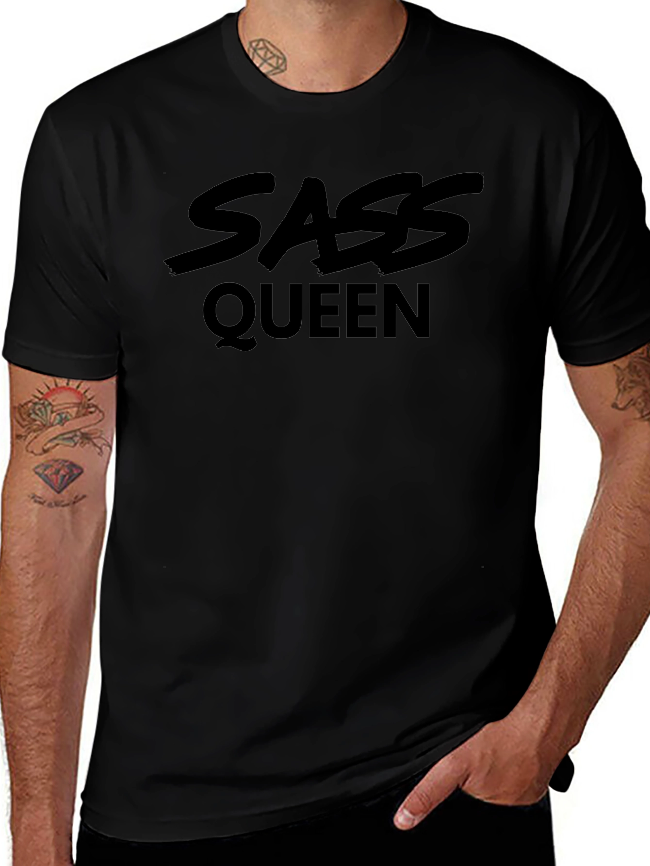 Sass Queen Black Graphic T-Shirt - Trendy & Bold