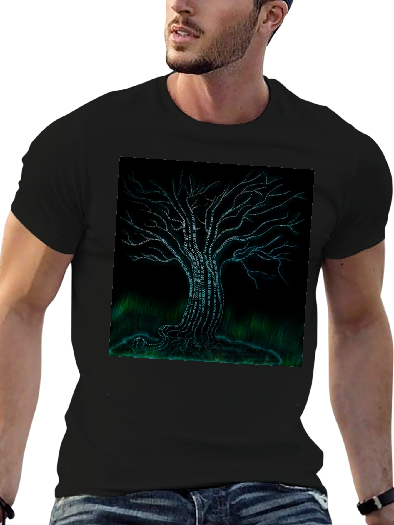 Binary Tree Graphic Tee - Black